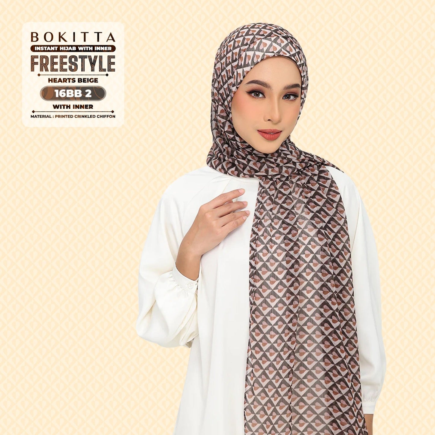 Bokitta Inspired Hearts Beige Collection - Free Box (16BB2)