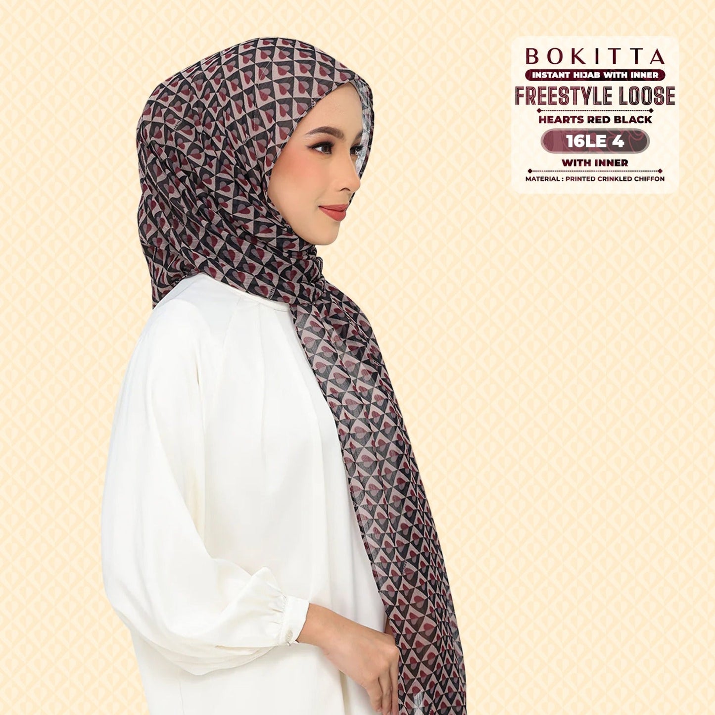 Bokitta Inspired Hearts Red Black Collection - Free Box (16BB4)