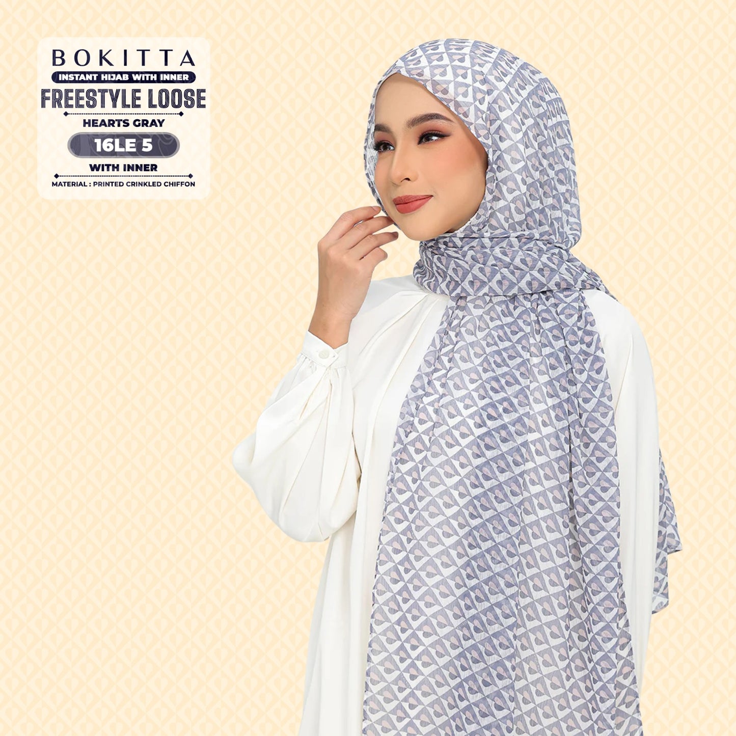 Bokitta Inspired Hearts Gray Collection - Free Box (16BB5)