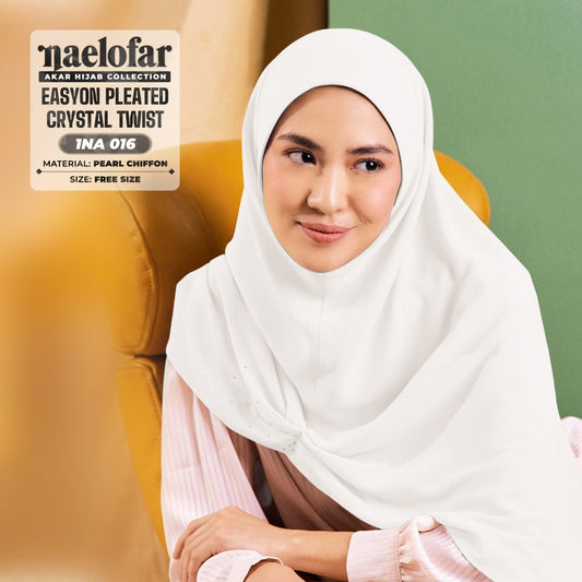 Naelofar inspired Easyon Pleated Crystal  Twist Instant Plain Collection (1NA)