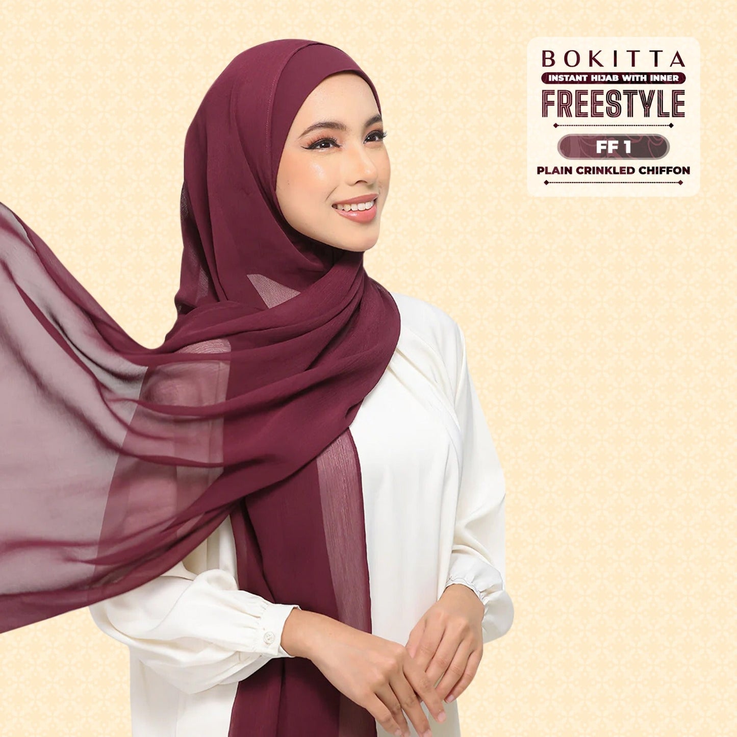 Bokitta Inspired Plain Collection In Maroon - Free Box