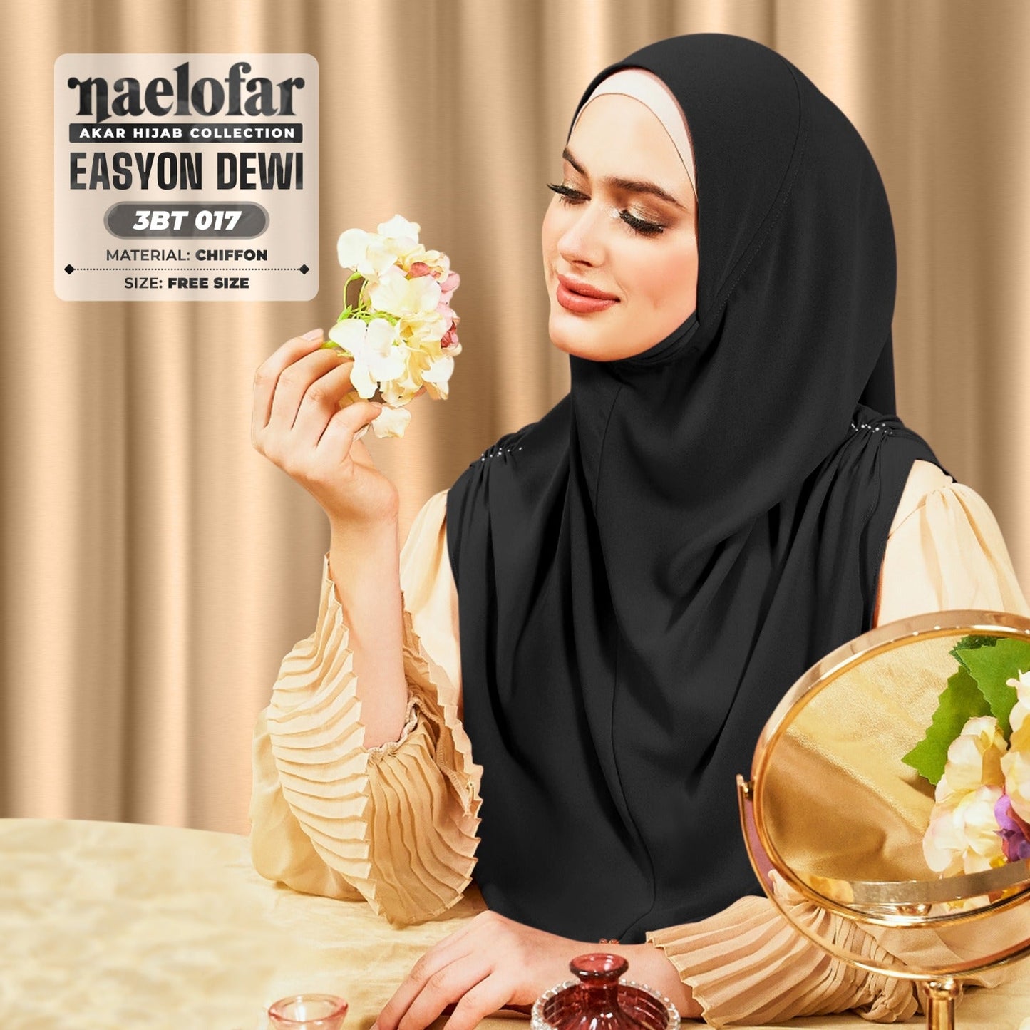 Naelofar Inspired Easyon Dewi Instant Plain Collection (3BT)