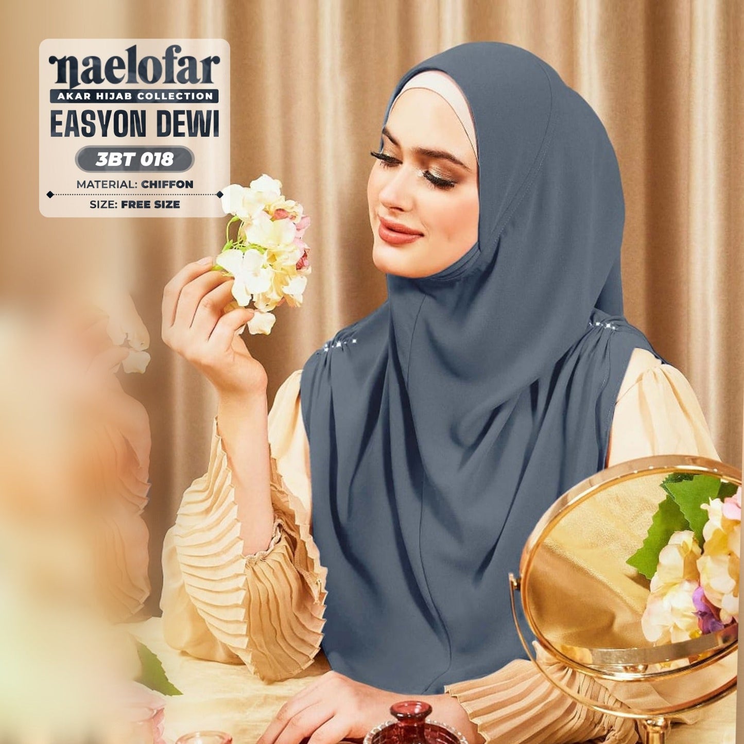 Naelofar Inspired Easyon Dewi Instant Plain Collection (3BT)