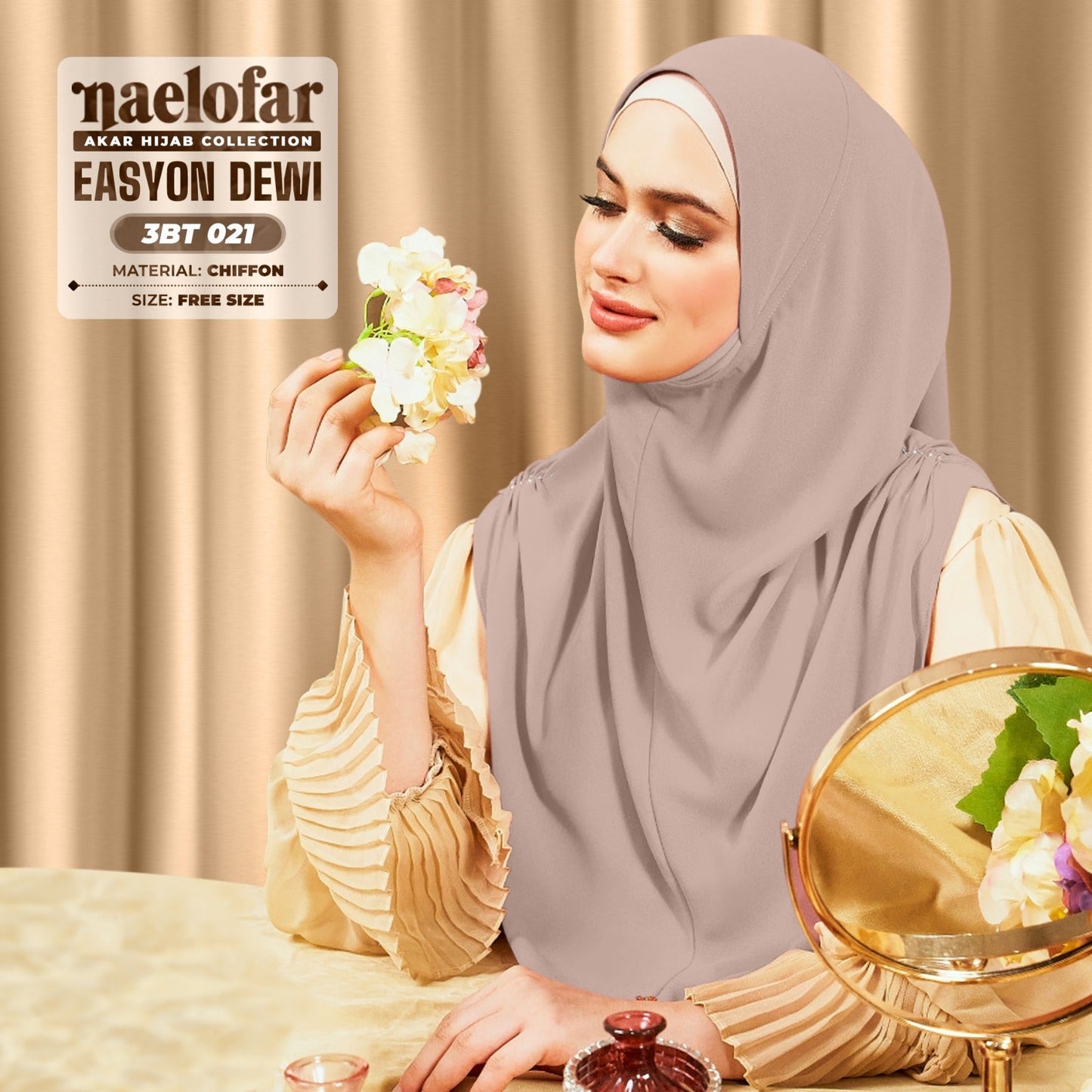 Naelofar Inspired Easyon Dewi Instant Plain Collection (3BT)