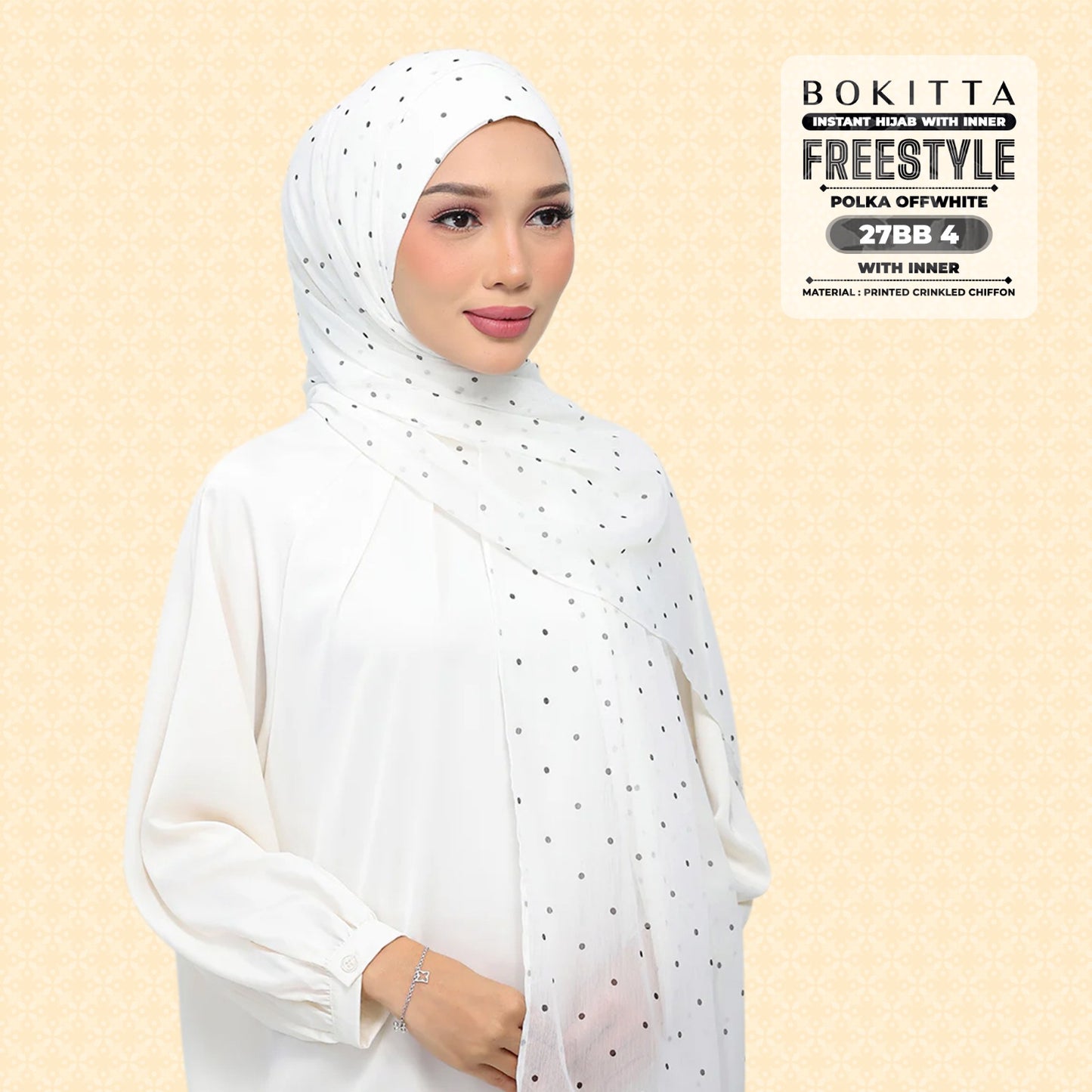 Bokitta Inspired Polka Offwhite Collecion - Free Box