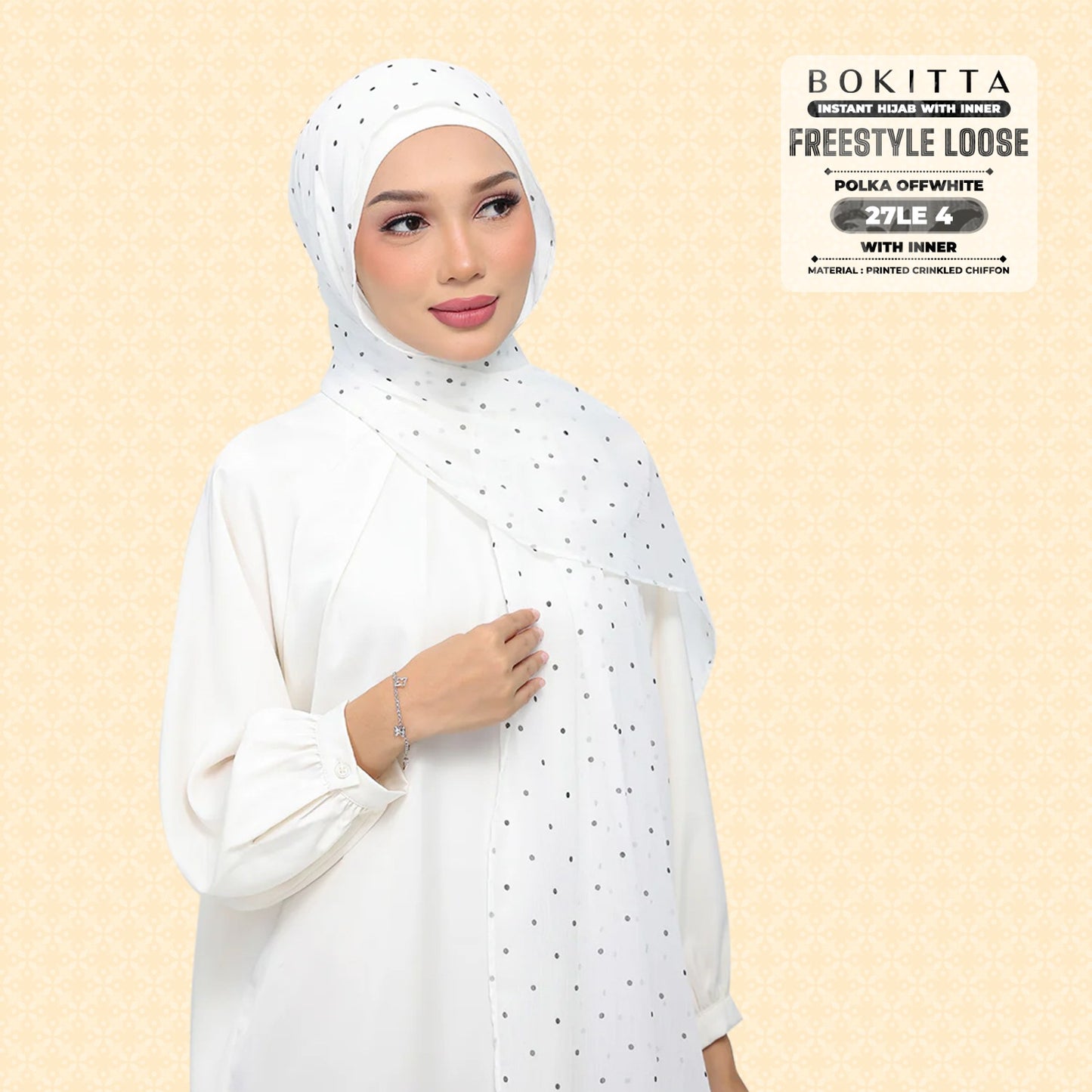 Bokitta Inspired Polka Offwhite Collecion - Free Box