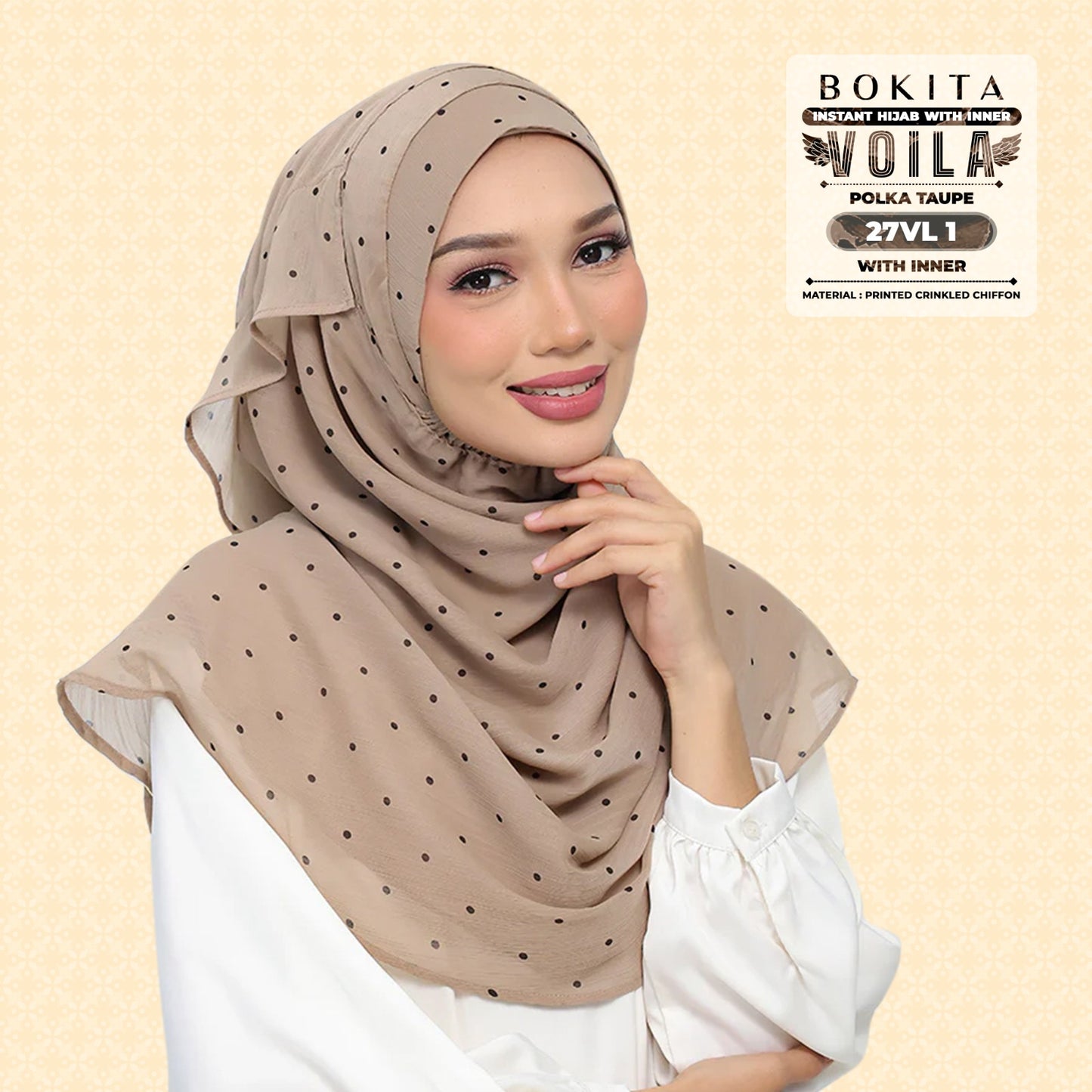 Bokitta Inspired Polka Taupe Collecion - Free Box