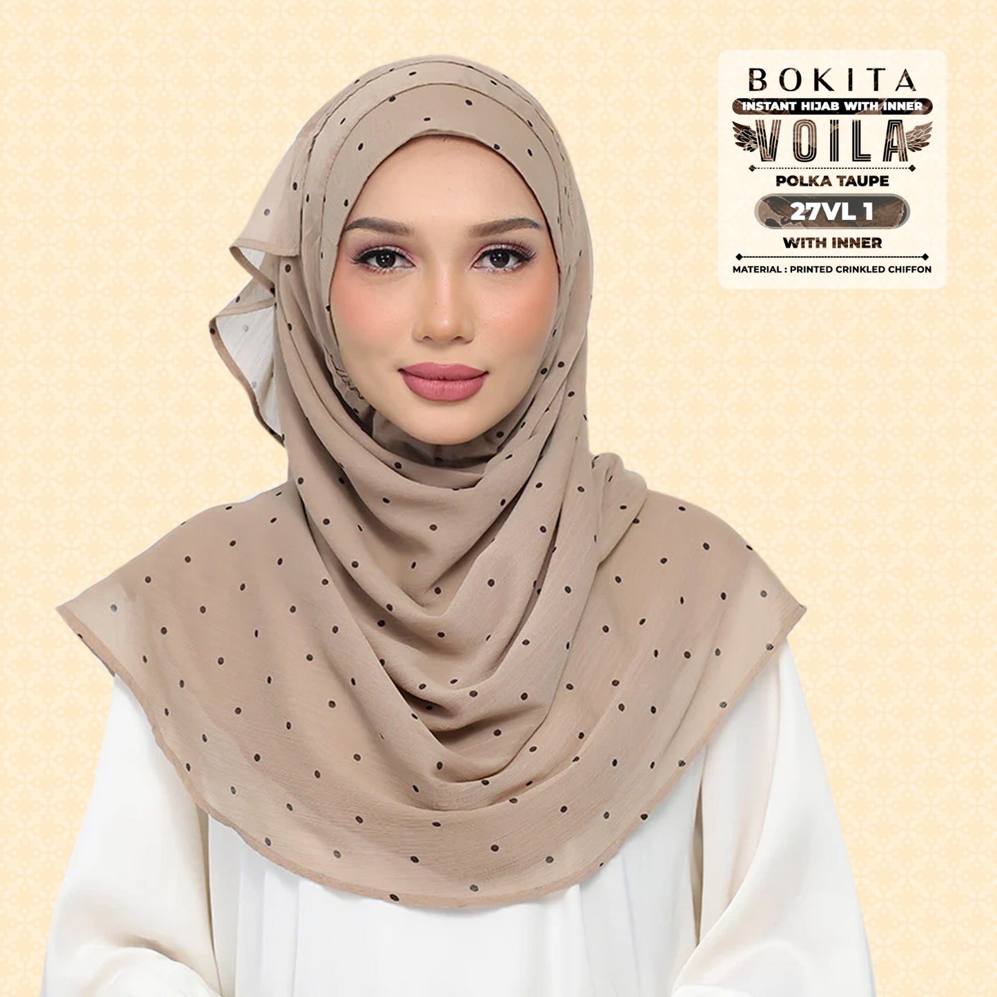 Bokitta Inspired Polka Taupe Collecion - Free Box