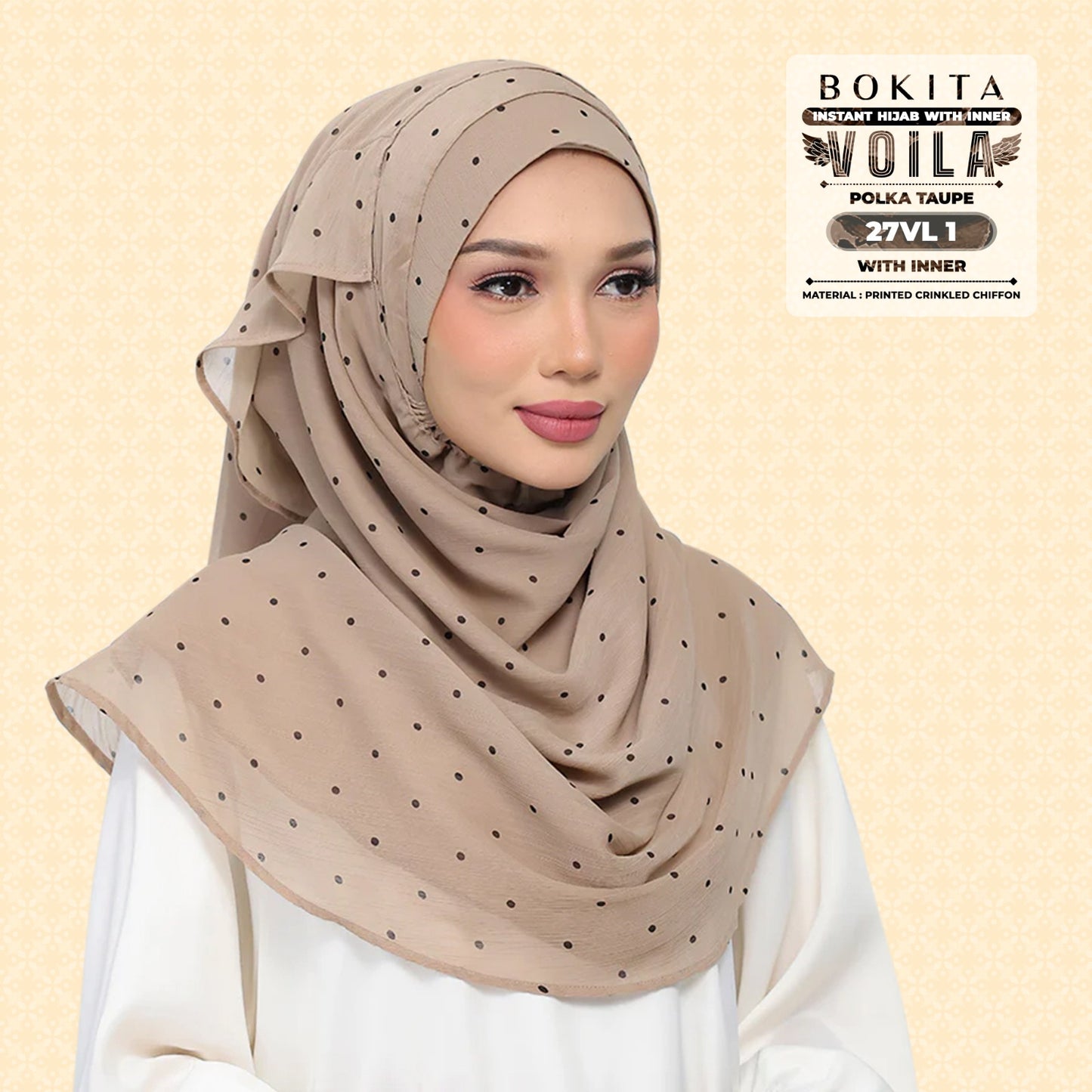 Bokitta Inspired Polka Taupe Collecion - Free Box