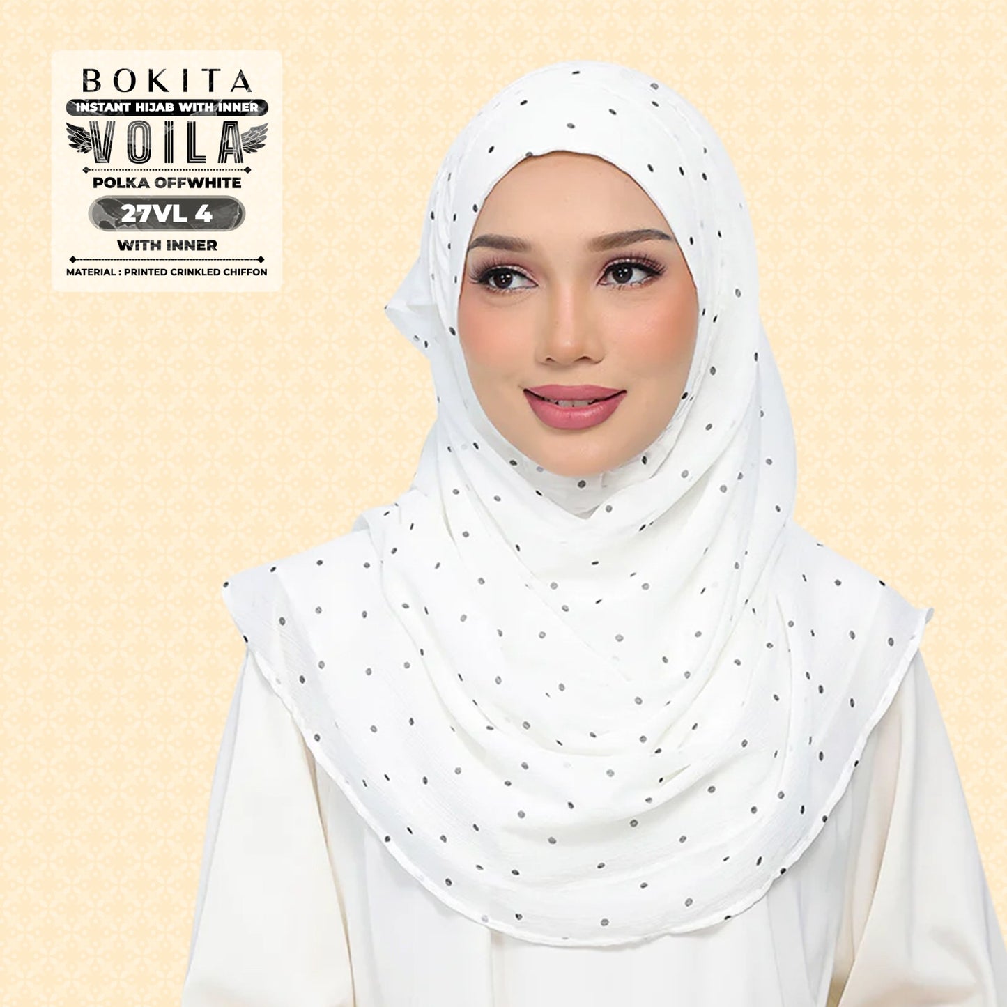 Bokitta Inspired Polka Offwhite Collecion - Free Box