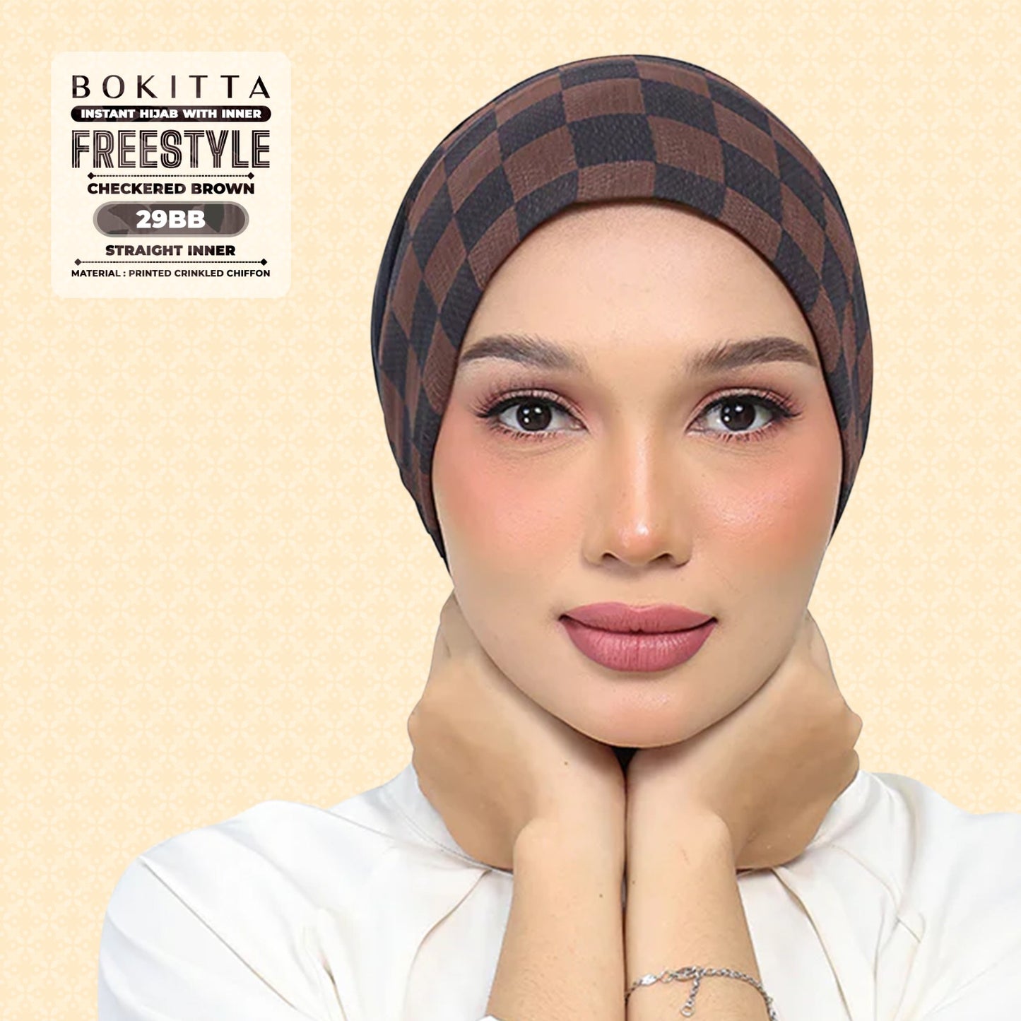 Bokitta Inspired Checkered Brown Collecion (29BB) - Free Box