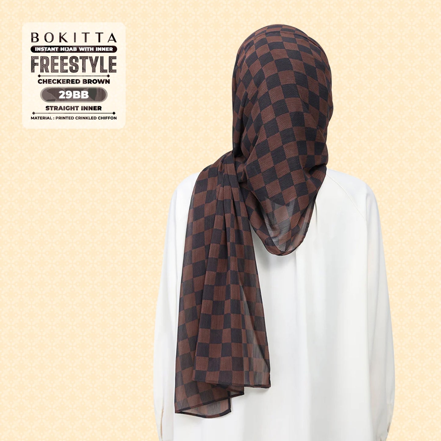 Bokitta Inspired Checkered Brown Collecion (29BB) - Free Box