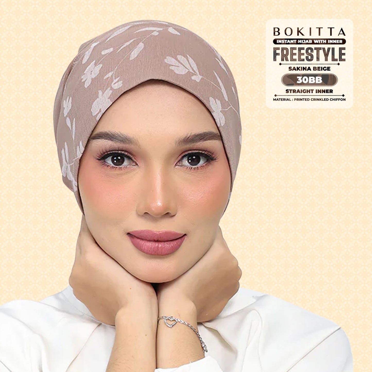 Bokitta Inspired Sakina Beige Collecion (30BB) - Free Box