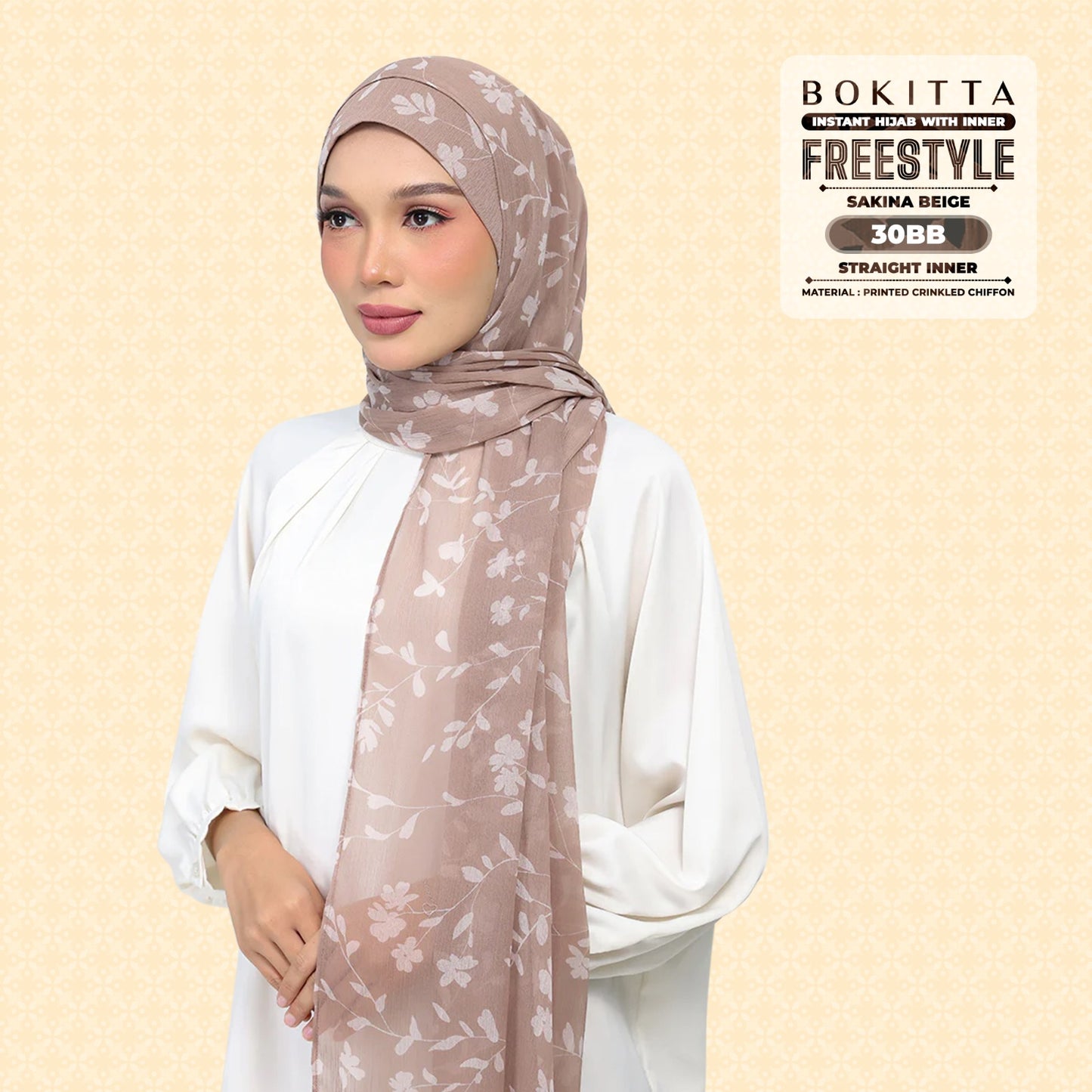 Bokitta Inspired Sakina Beige Collecion (30BB) - Free Box