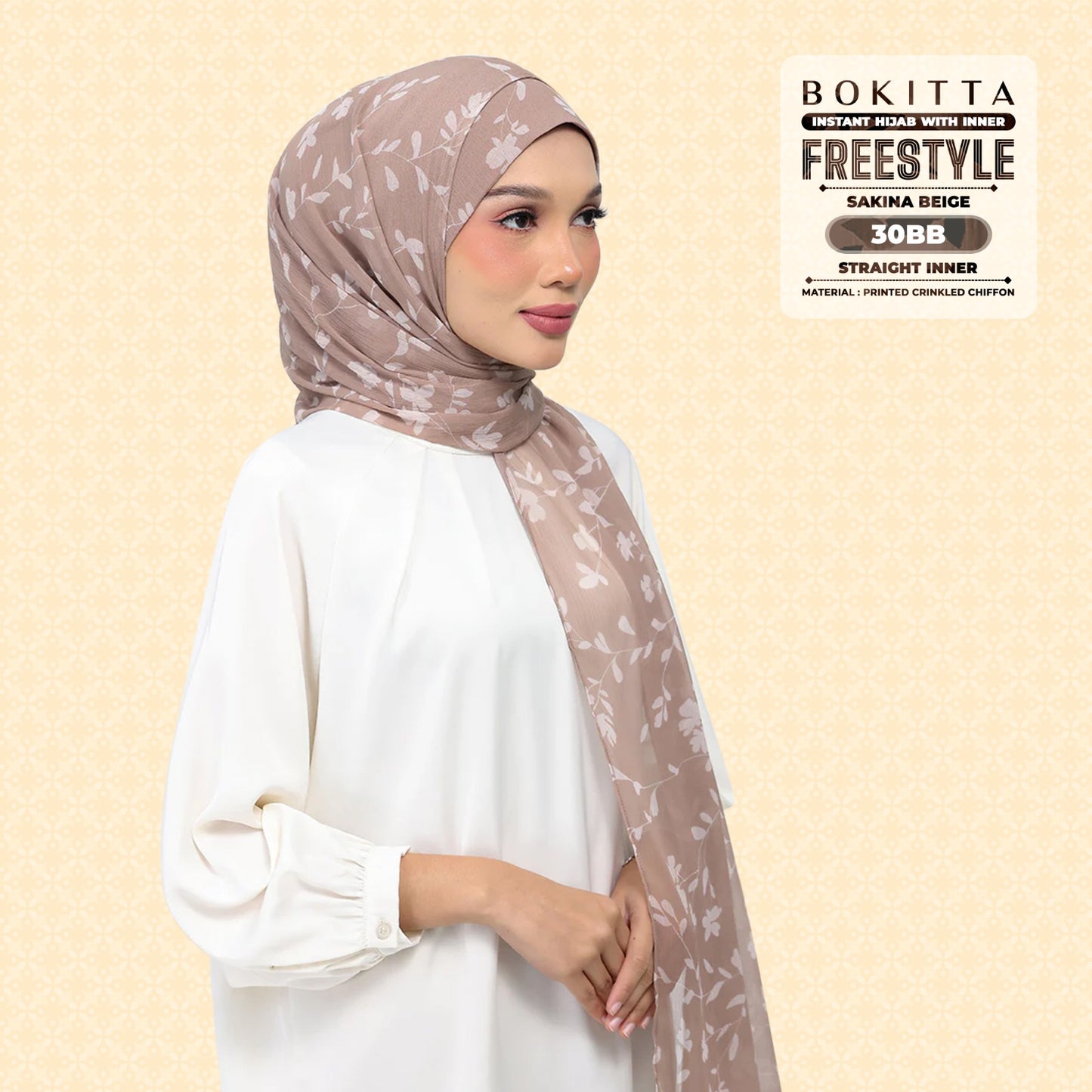 Bokitta Inspired Sakina Beige Collecion (30BB) - Free Box