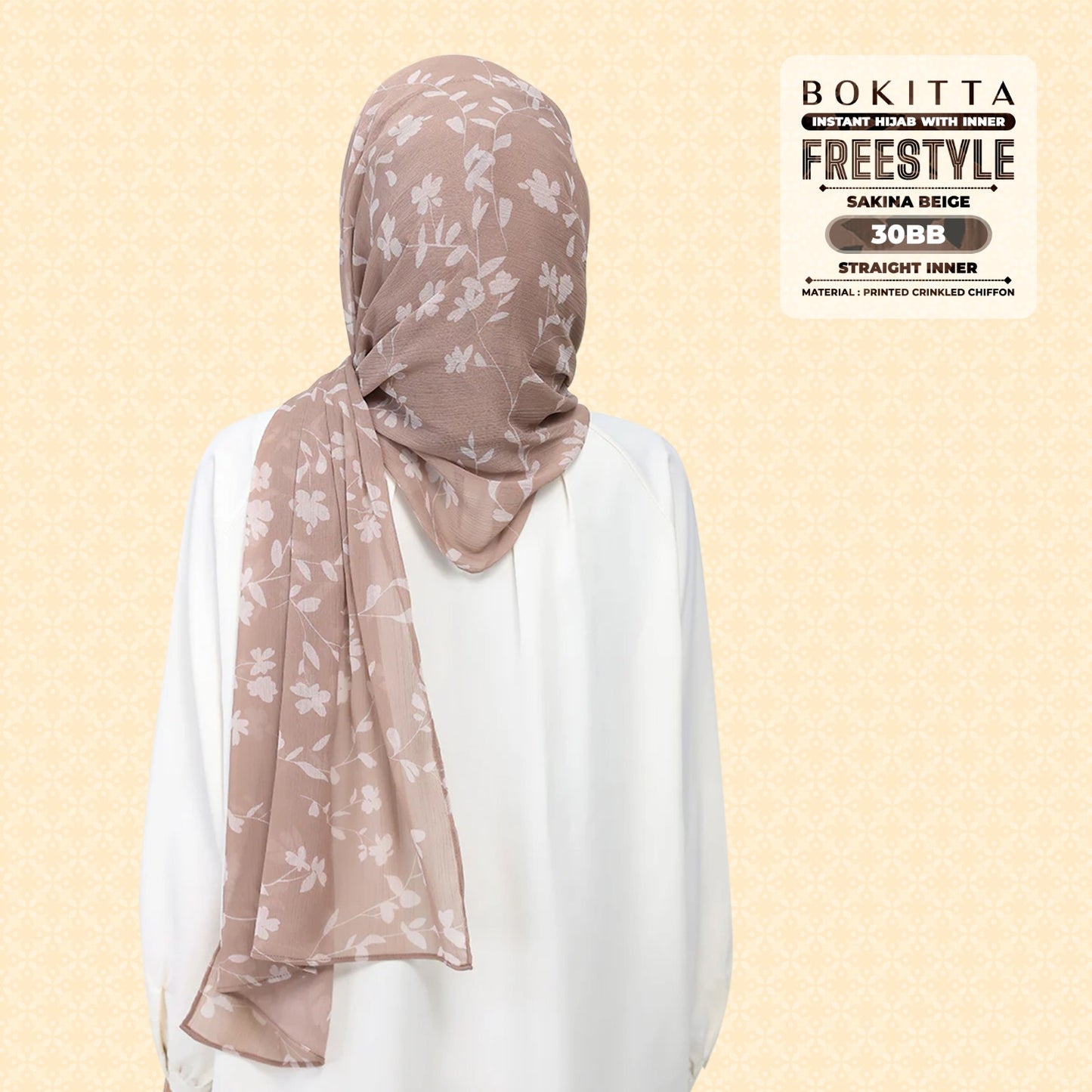 Bokitta Inspired Sakina Beige Collecion (30BB) - Free Box