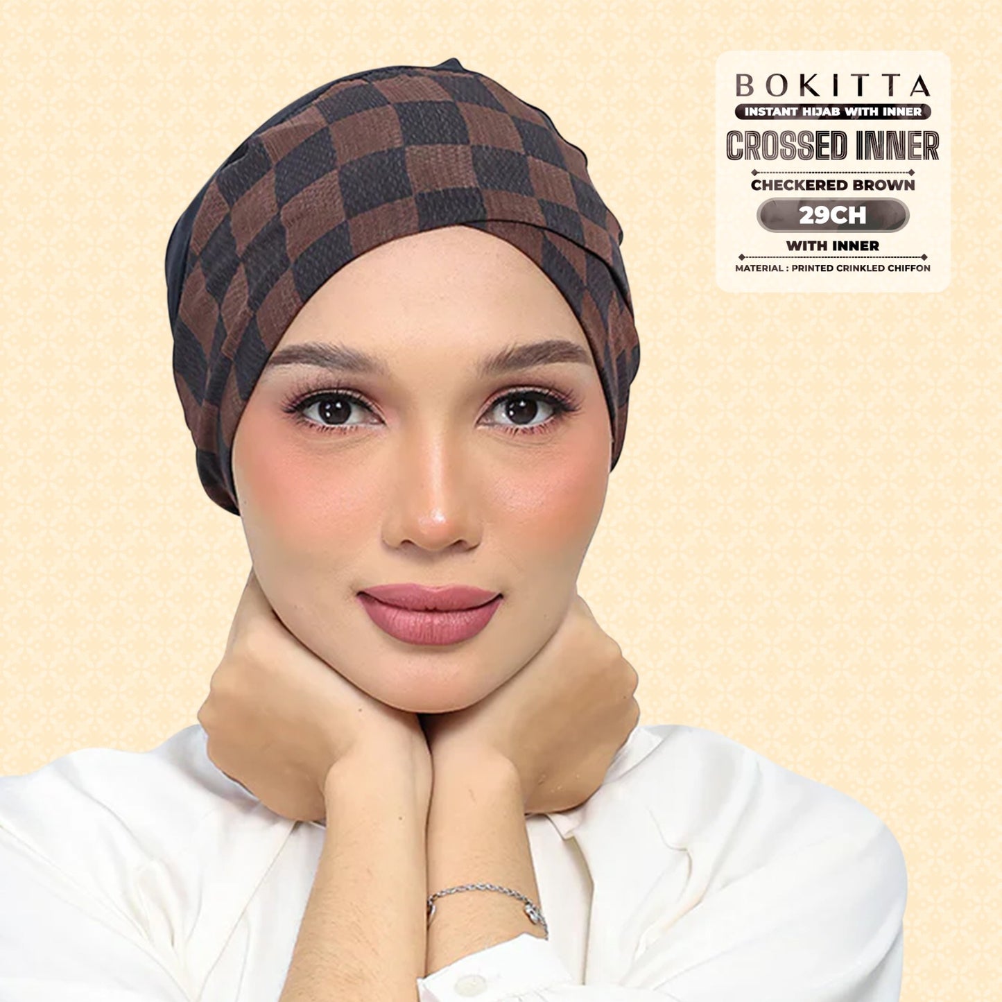 Bokitta Inspired Checkered Brown Collecion (29BB) - Free Box