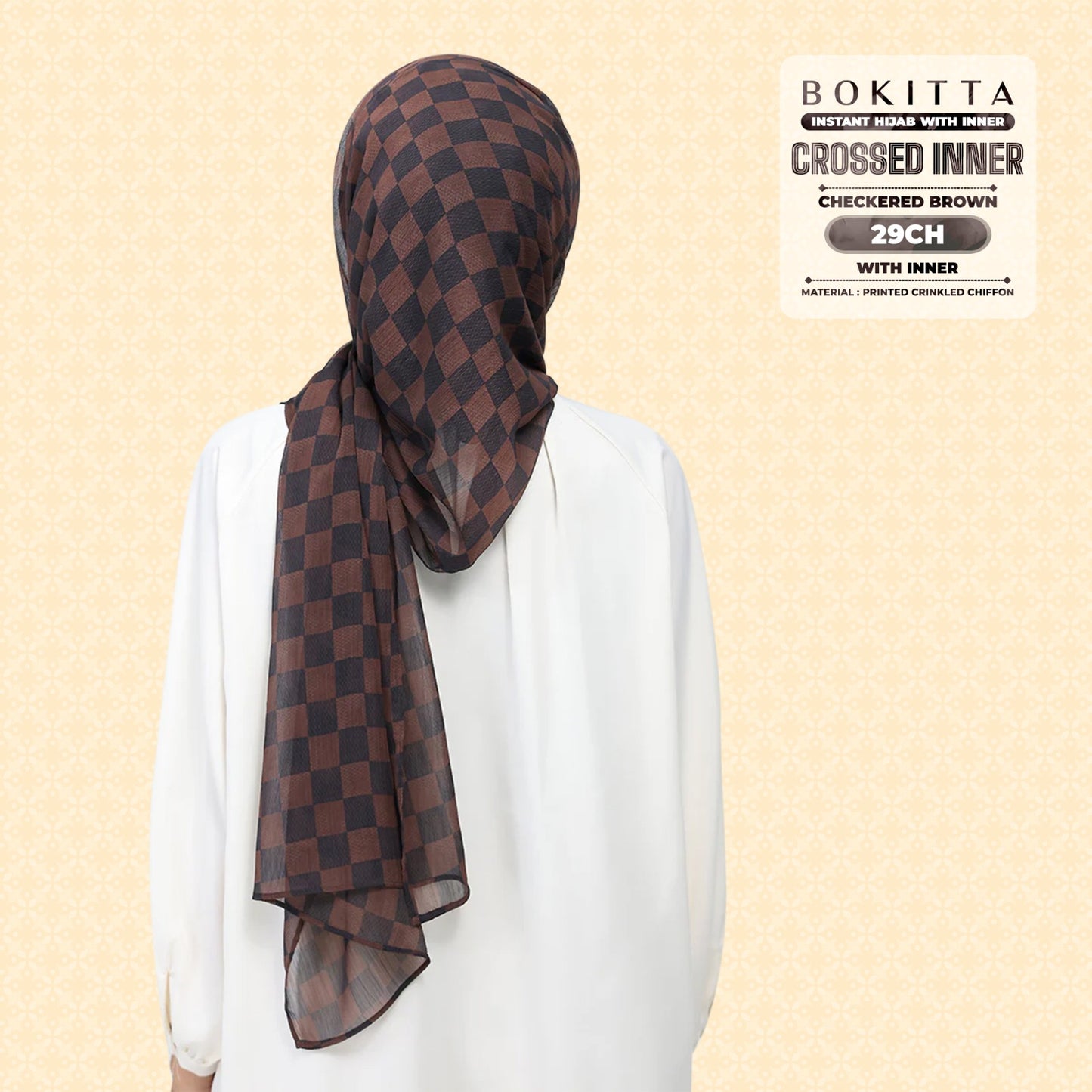 Bokitta Inspired Checkered Brown Collecion (29BB) - Free Box