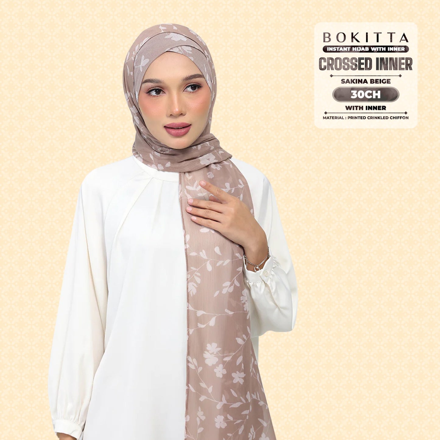 Bokitta Inspired Sakina Beige Collecion (30BB) - Free Box