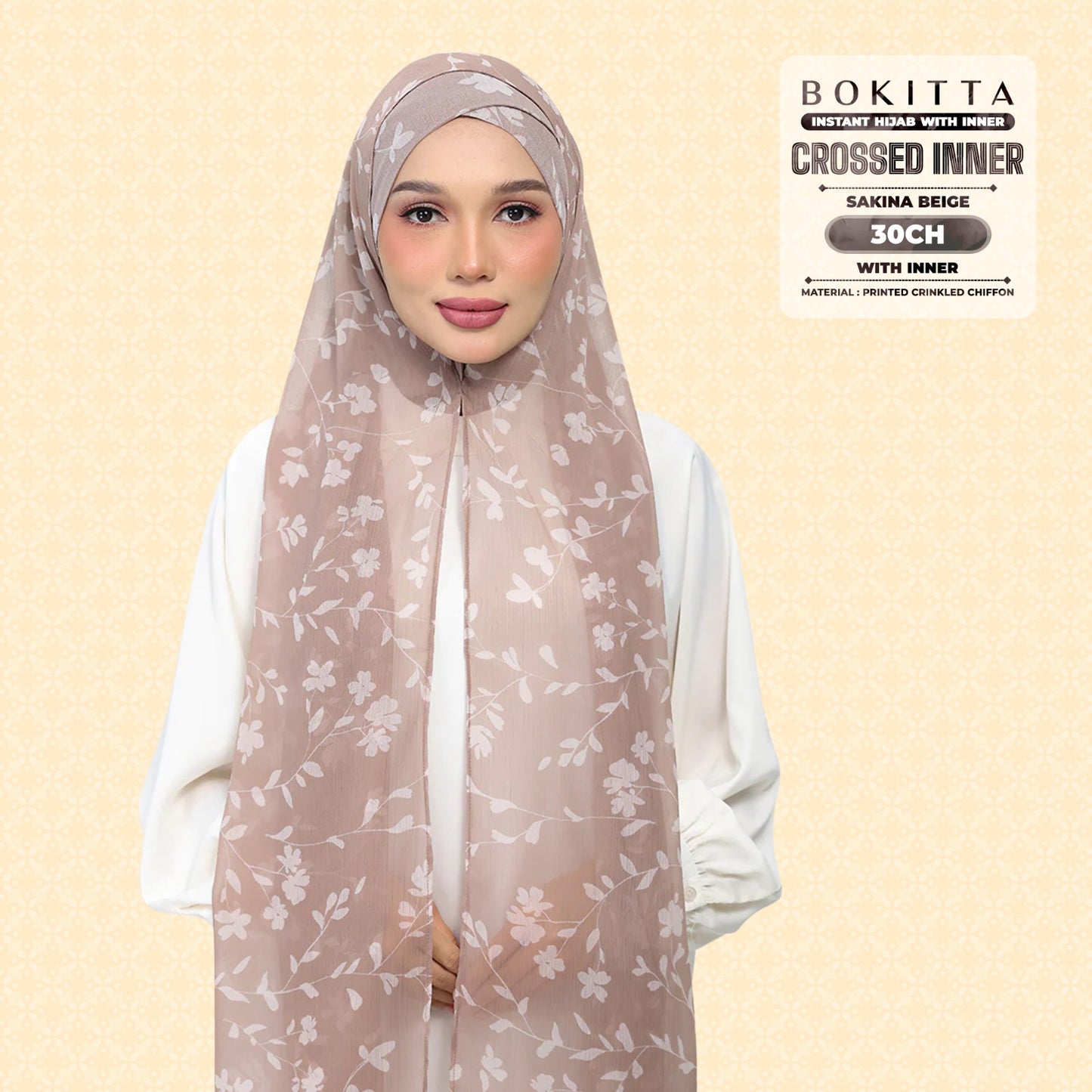 Bokitta Inspired Sakina Beige Collecion (30BB) - Free Box