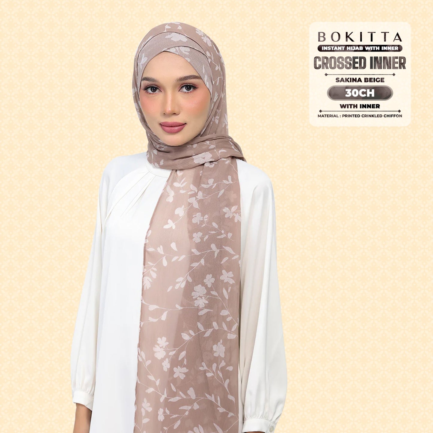 Bokitta Inspired Sakina Beige Collecion (30BB) - Free Box