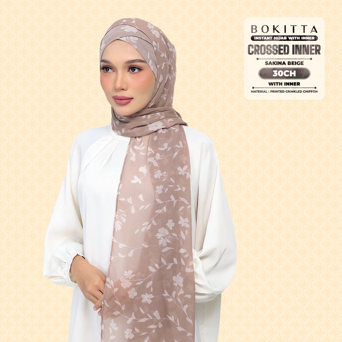 Bokitta Inspired Sakina Beige Collecion (30BB) - Free Box