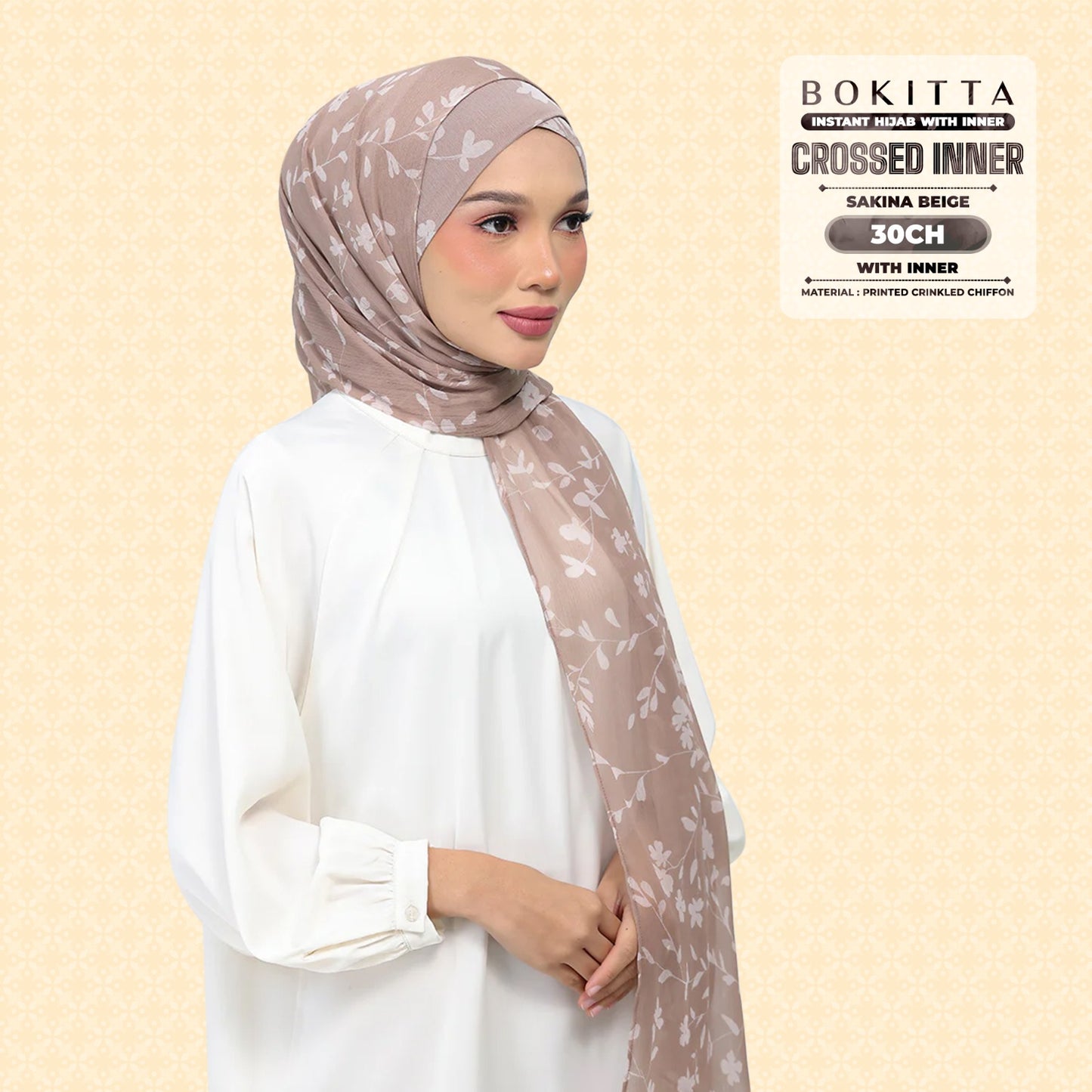 Bokitta Inspired Sakina Beige Collecion (30BB) - Free Box