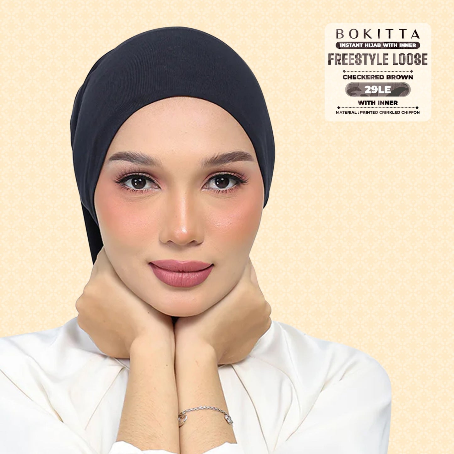 Bokitta Inspired Checkered Brown Collecion (29BB) - Free Box
