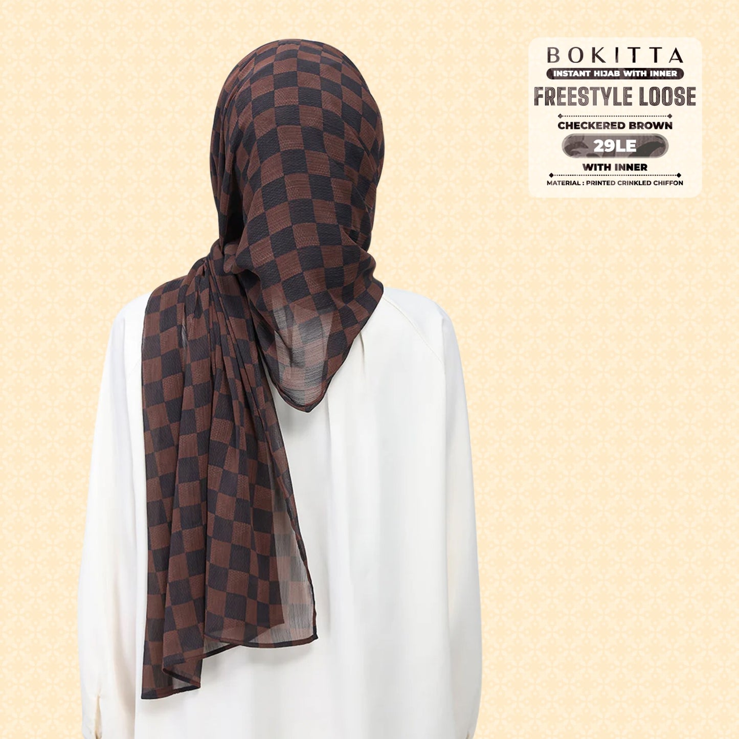 Bokitta Inspired Checkered Brown Collecion (29BB) - Free Box