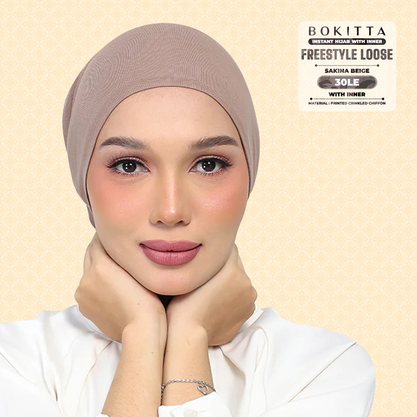 Bokitta Inspired Sakina Beige Collecion (30BB) - Free Box