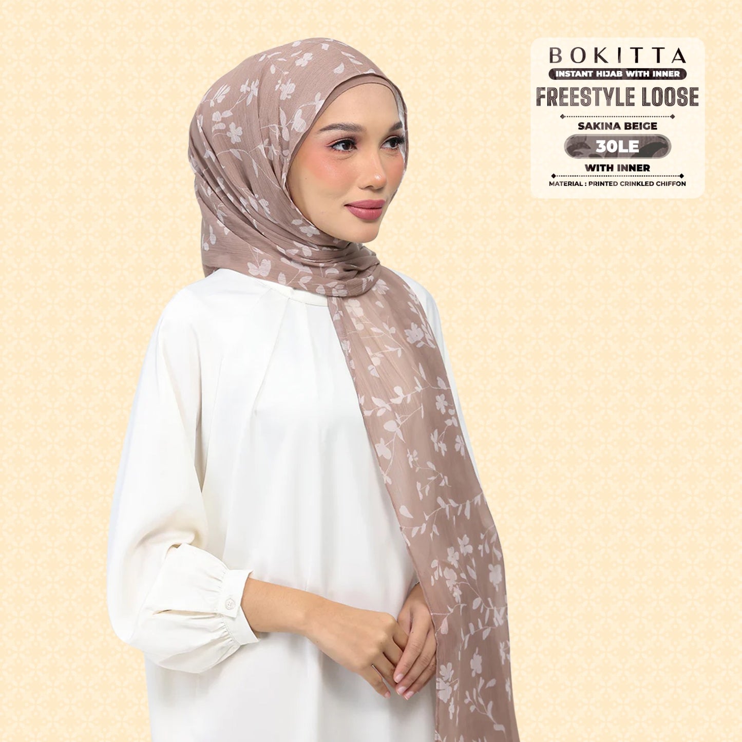 Bokitta Inspired Sakina Beige Collecion (30BB) - Free Box