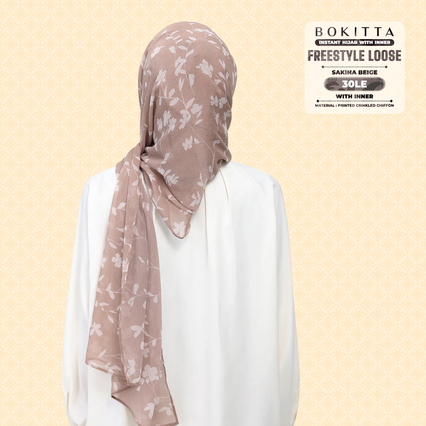 Bokitta Inspired Sakina Beige Collecion (30BB) - Free Box