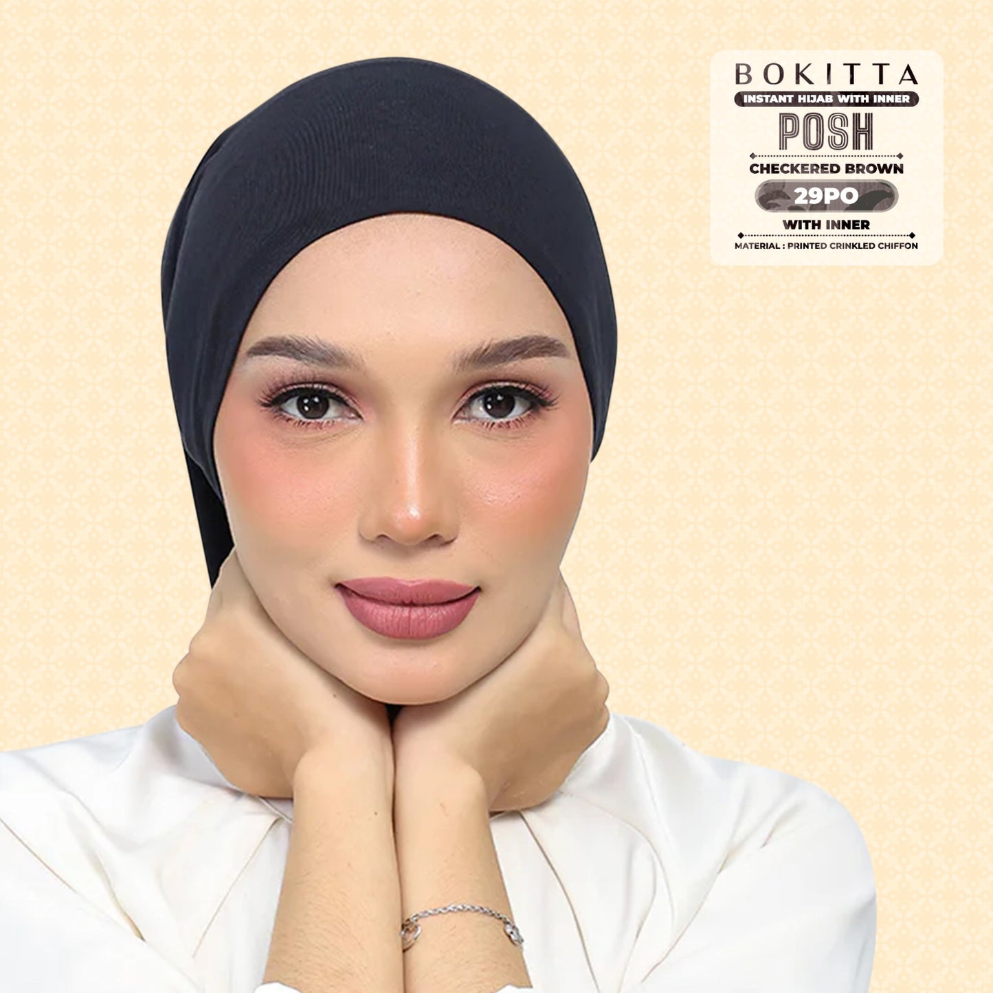 Bokitta Inspired Checkered Brown Collecion (29BB) - Free Box