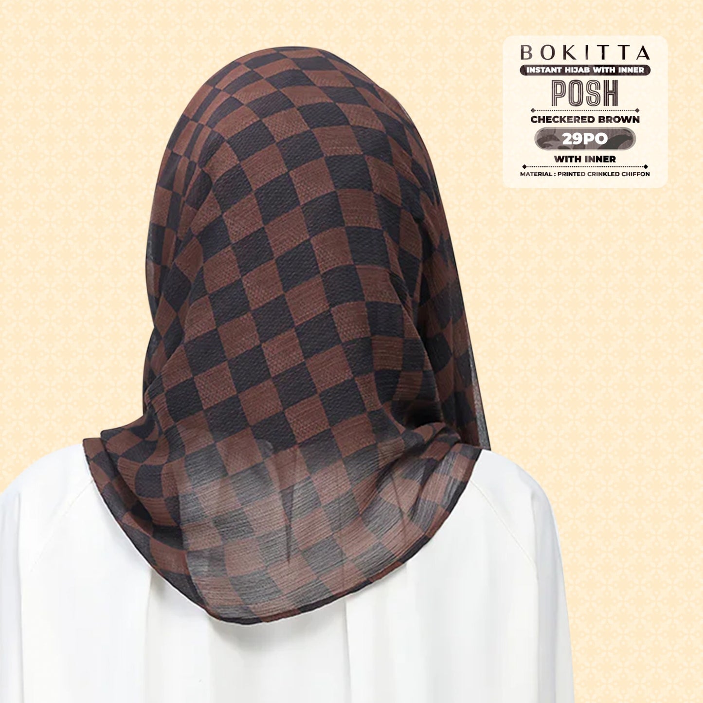Bokitta Inspired Checkered Brown Collecion (29BB) - Free Box