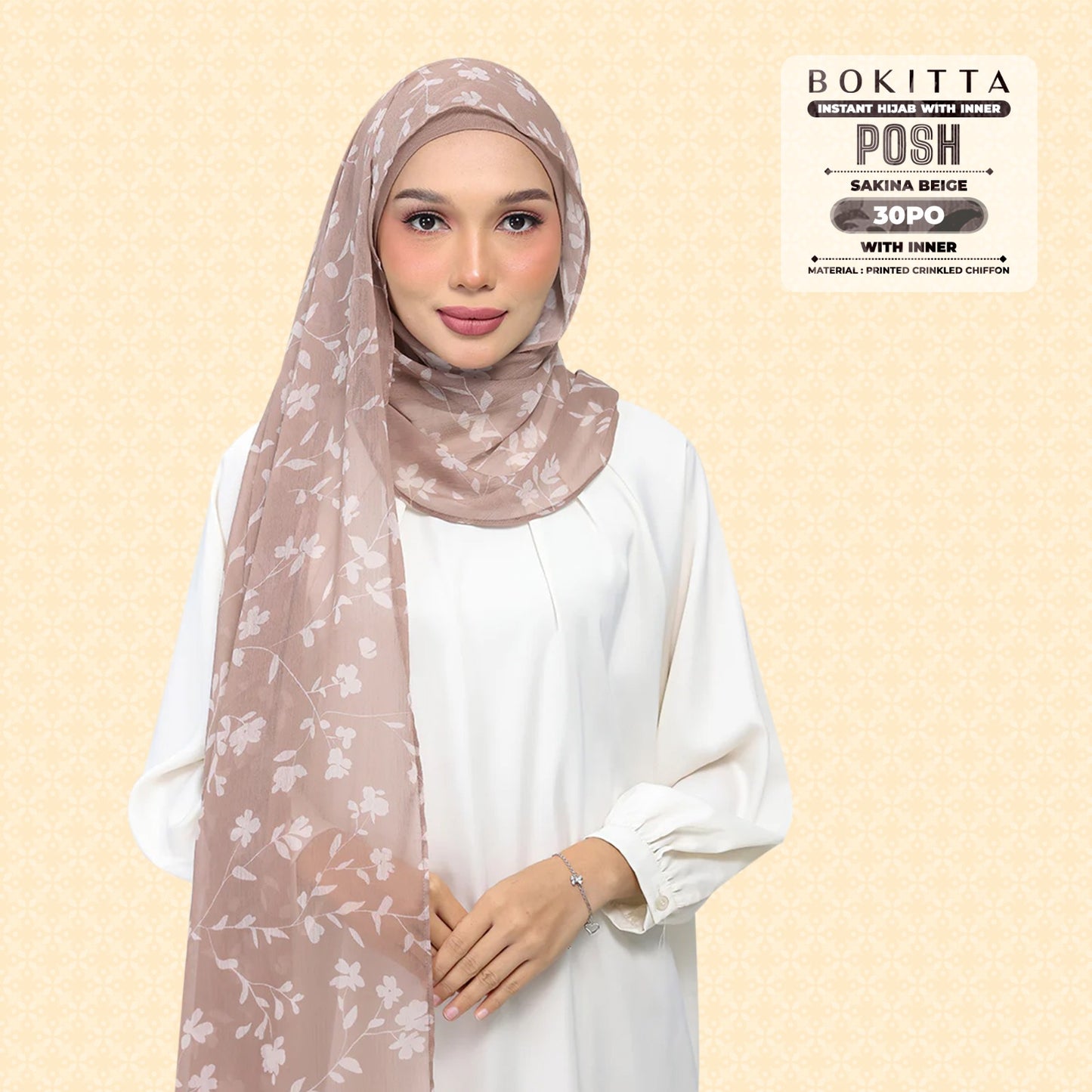 Bokitta Inspired Sakina Beige Collecion (30BB) - Free Box
