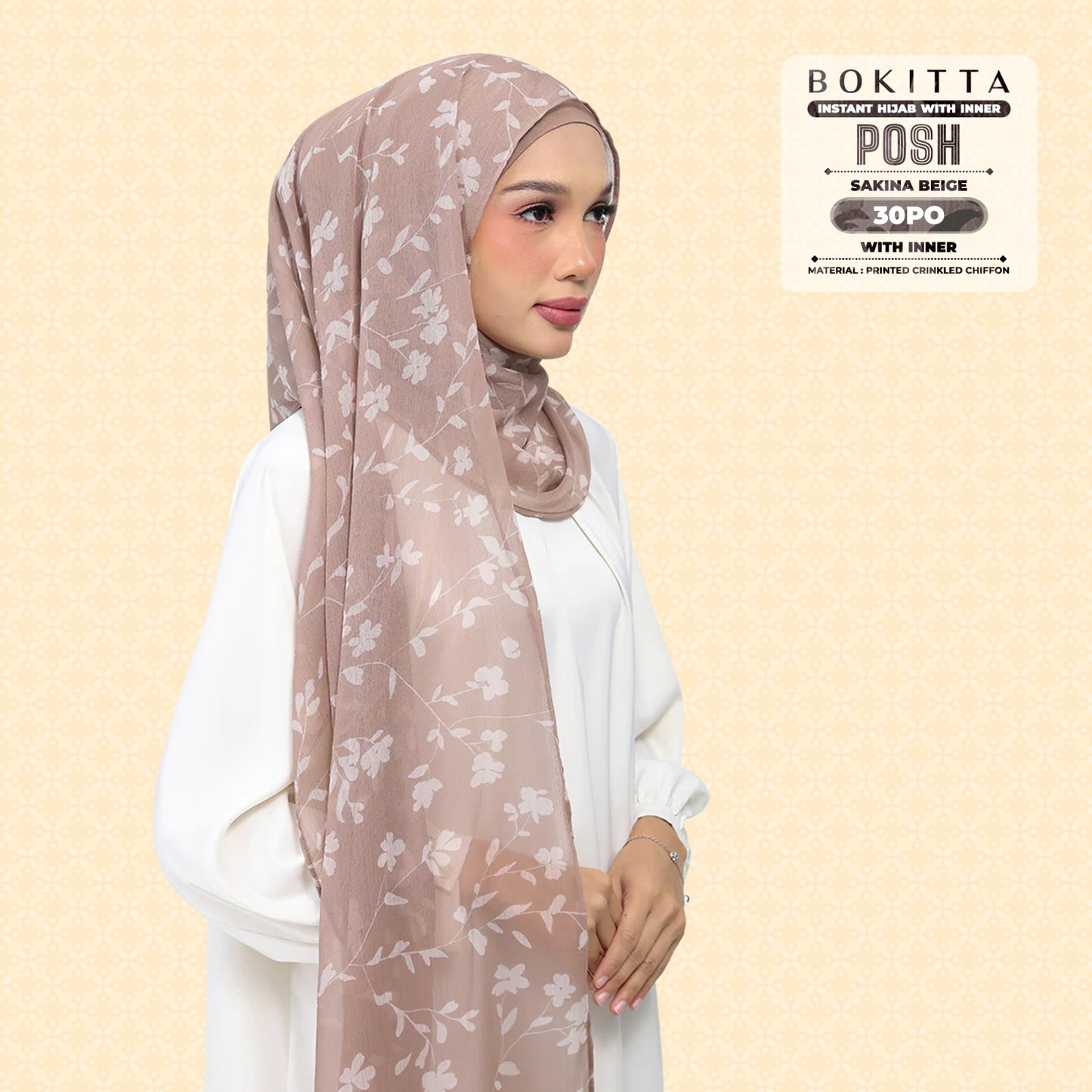 Bokitta Inspired Sakina Beige Collecion (30BB) - Free Box