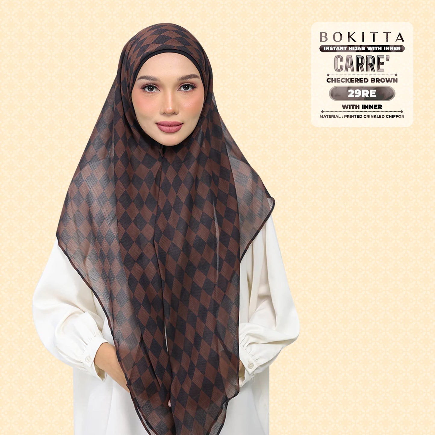 Bokitta Inspired Checkered Brown Collecion (29BB) - Free Box