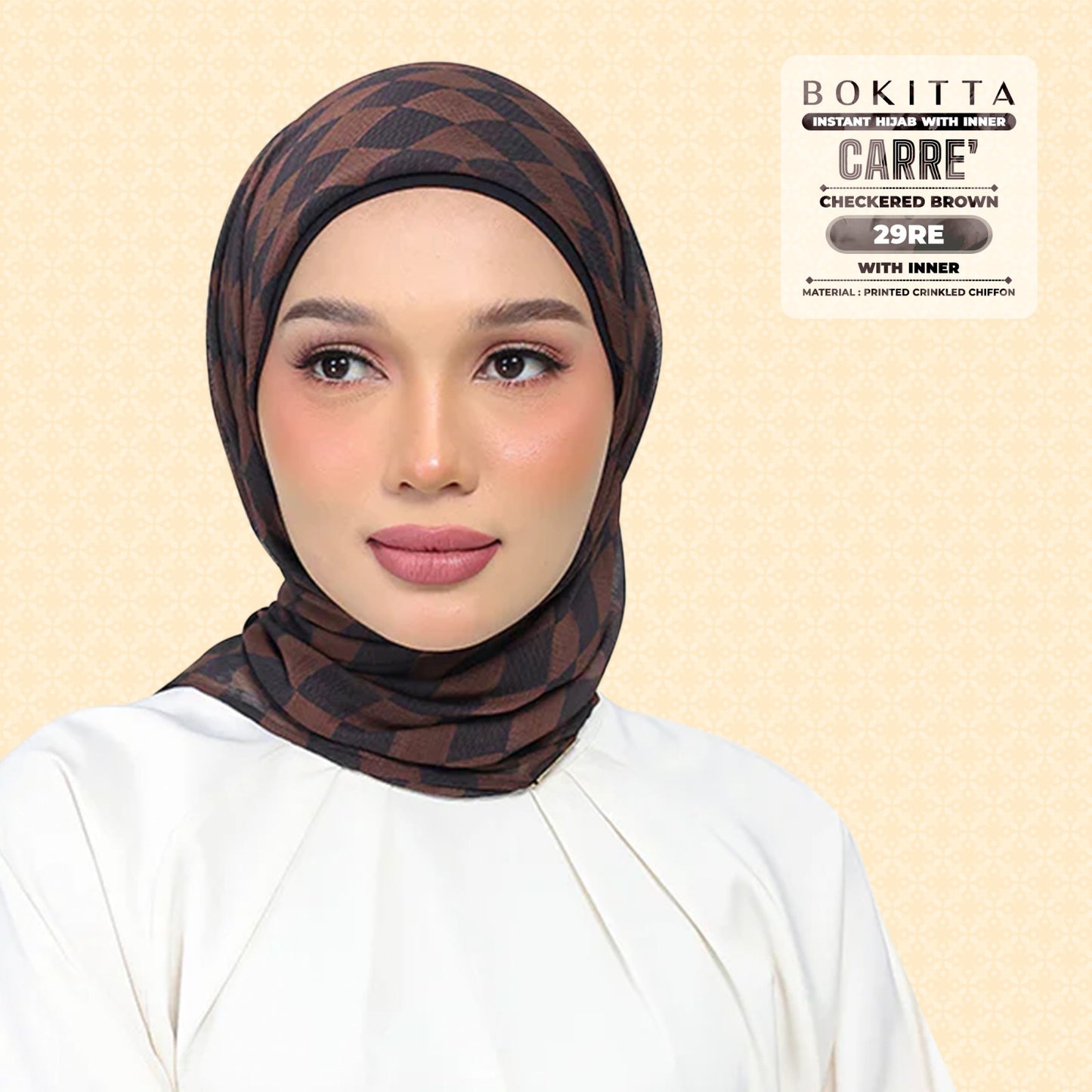 Bokitta Inspired Checkered Brown Collecion (29BB) - Free Box