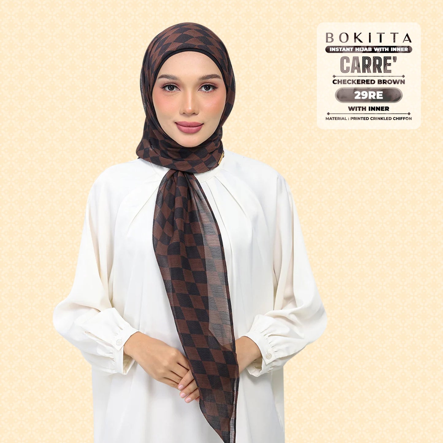 Bokitta Inspired Checkered Brown Collecion (29BB) - Free Box