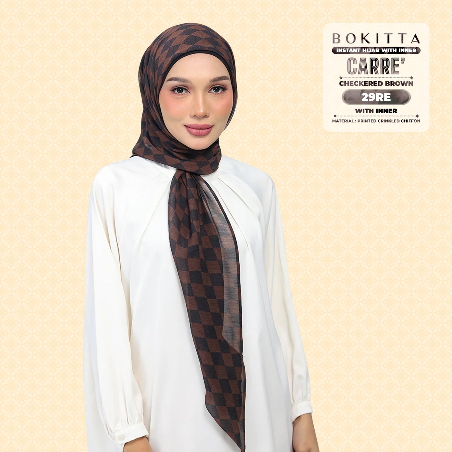 Bokitta Inspired Checkered Brown Collecion (29BB) - Free Box