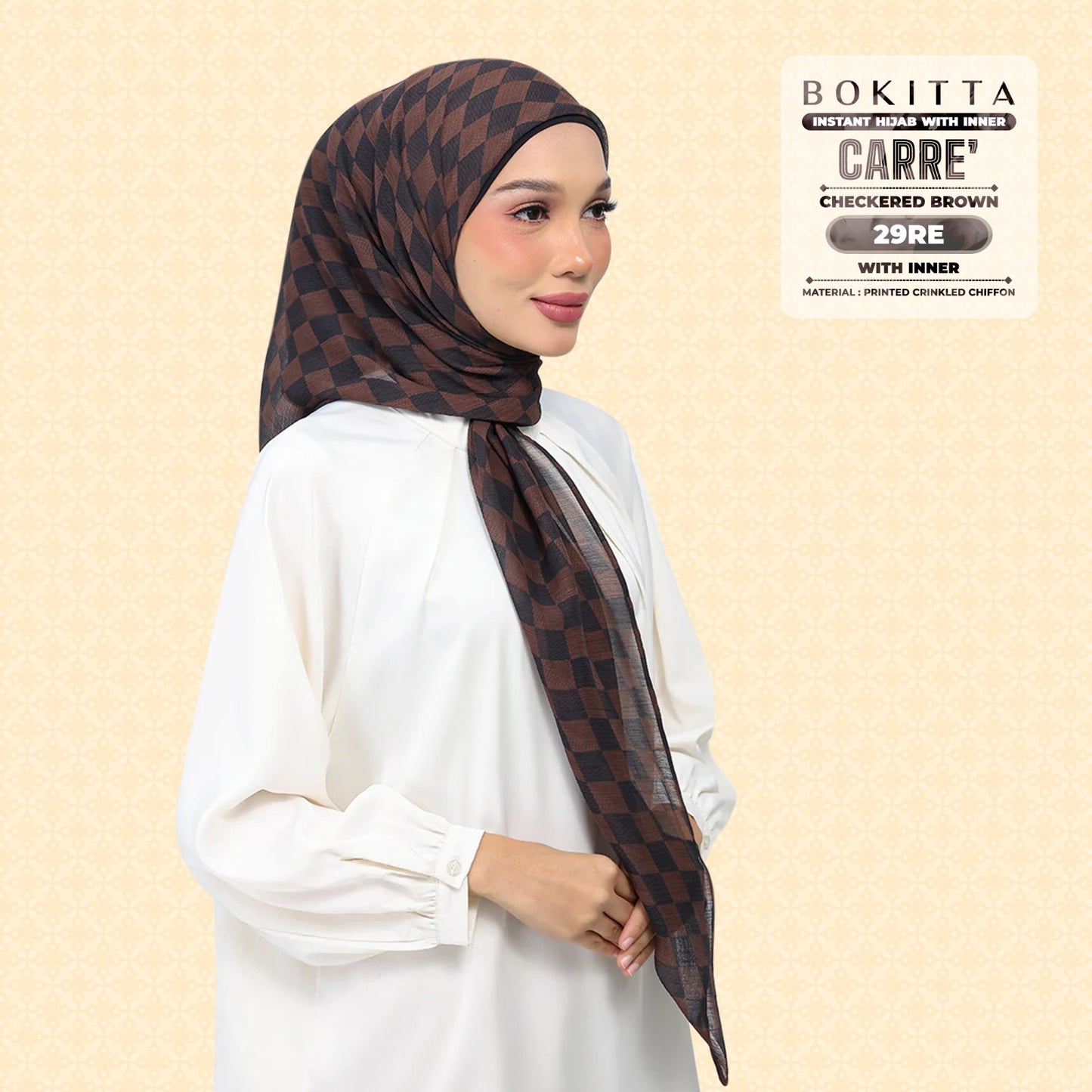 Bokitta Inspired Checkered Brown Collecion (29BB) - Free Box
