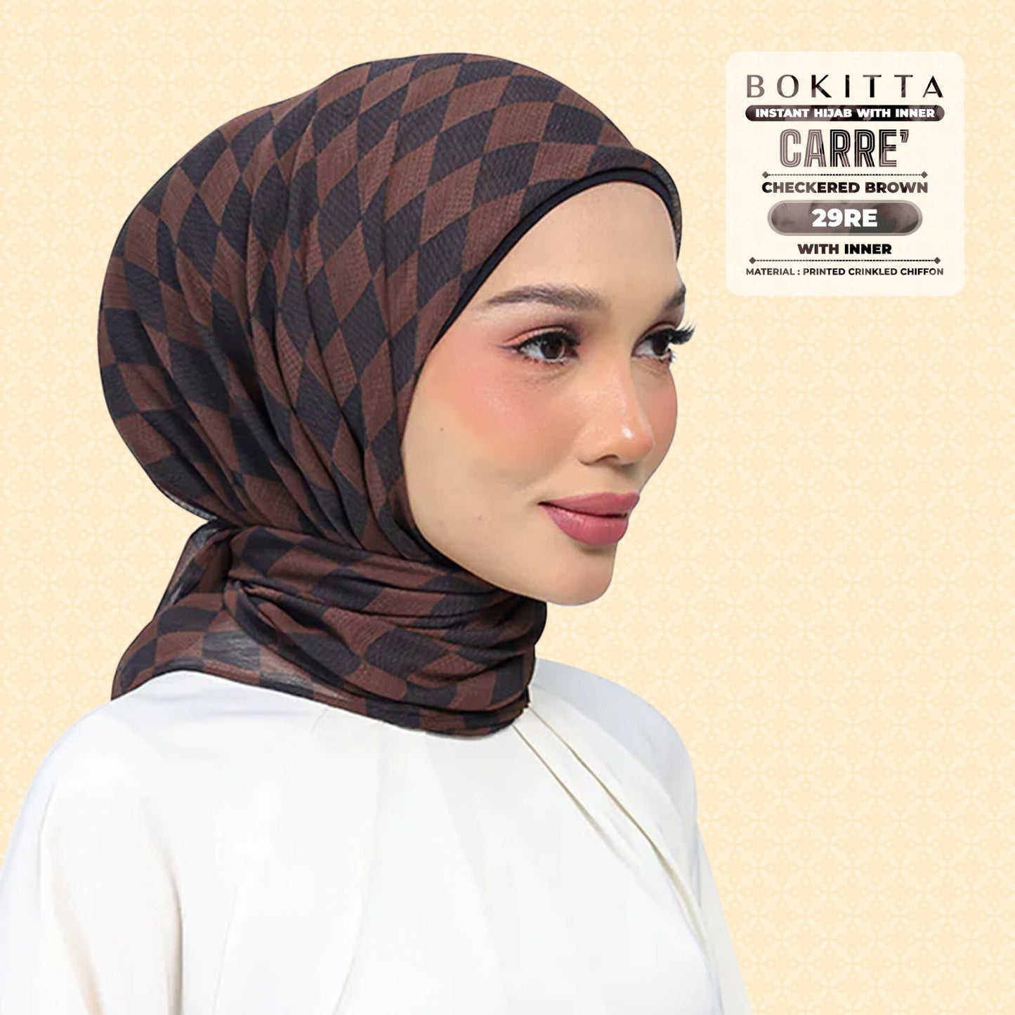 Bokitta Inspired Checkered Brown Collecion (29BB) - Free Box