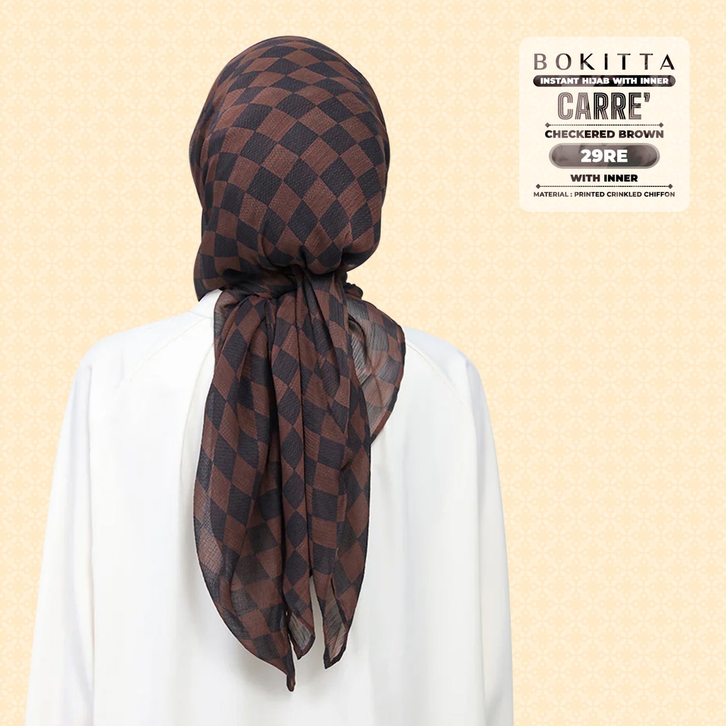 Bokitta Inspired Checkered Brown Collecion (29BB) - Free Box