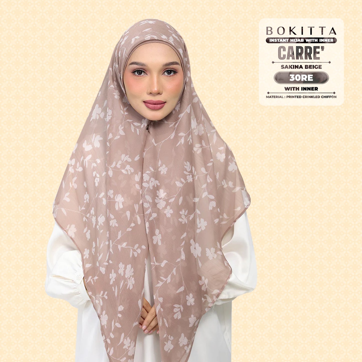 Bokitta Inspired Sakina Beige Collecion (30BB) - Free Box