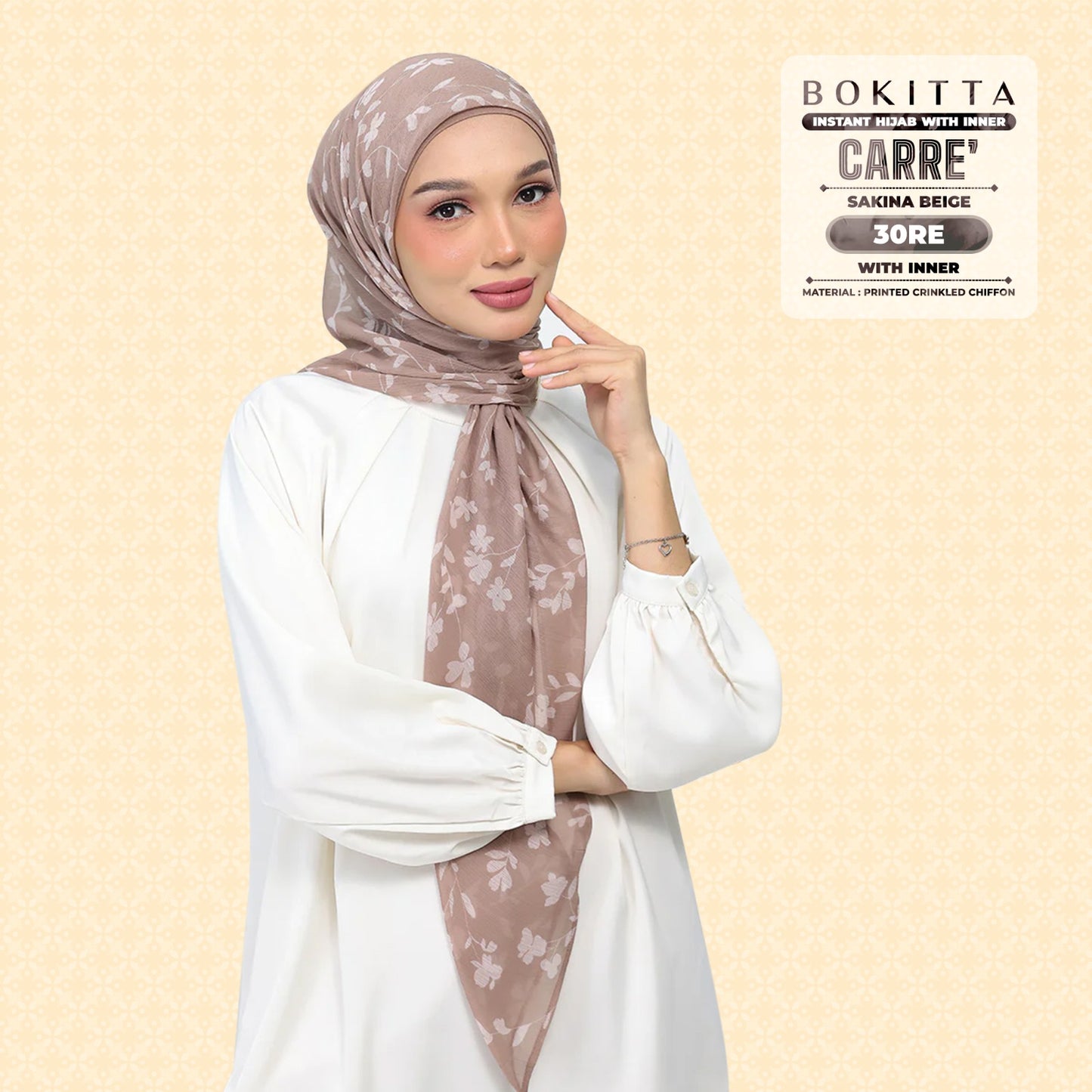 Bokitta Inspired Sakina Beige Collecion (30BB) - Free Box