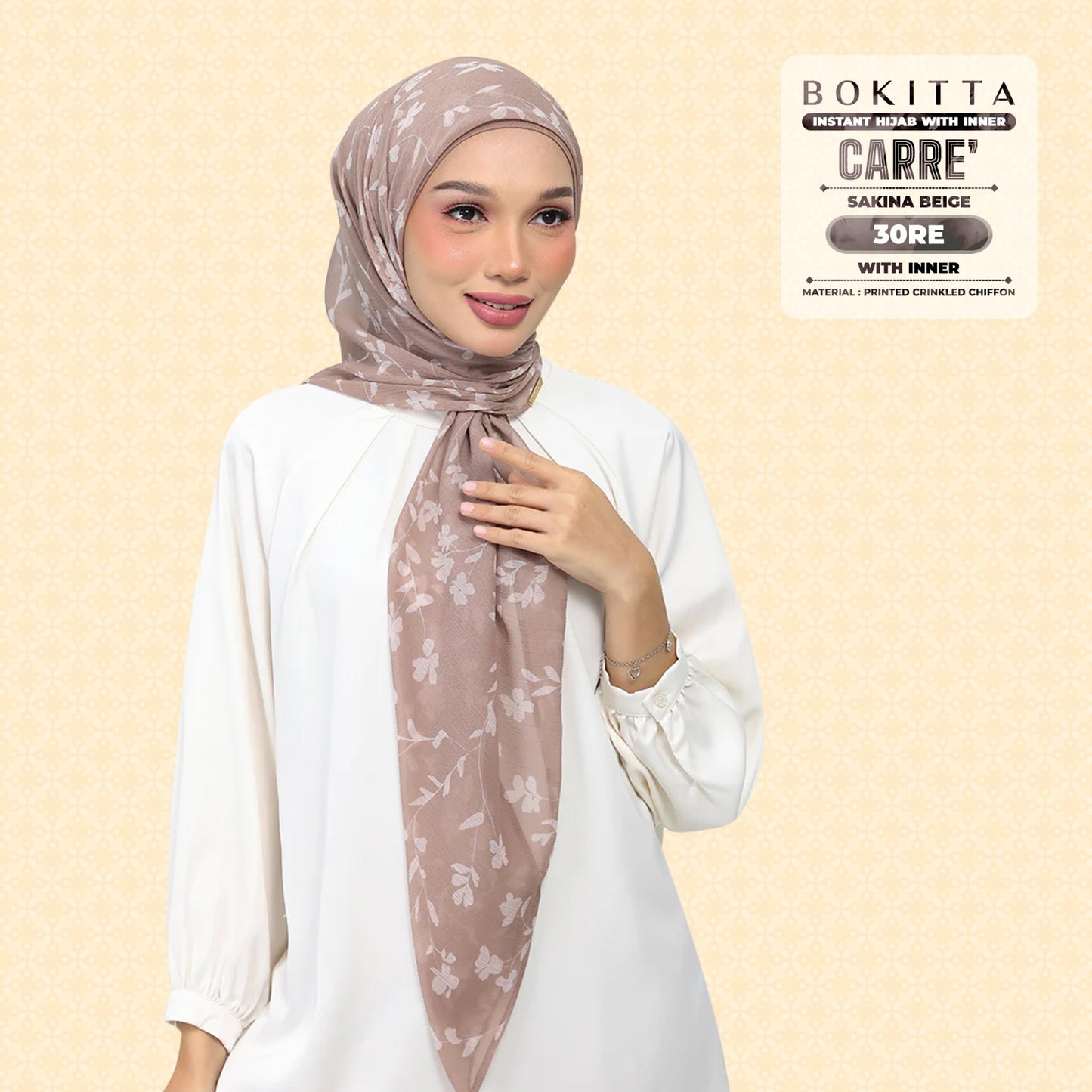 Bokitta Inspired Sakina Beige Collecion (30BB) - Free Box