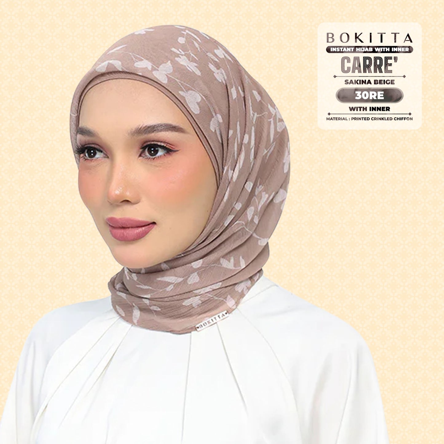 Bokitta Inspired Sakina Beige Collecion (30BB) - Free Box