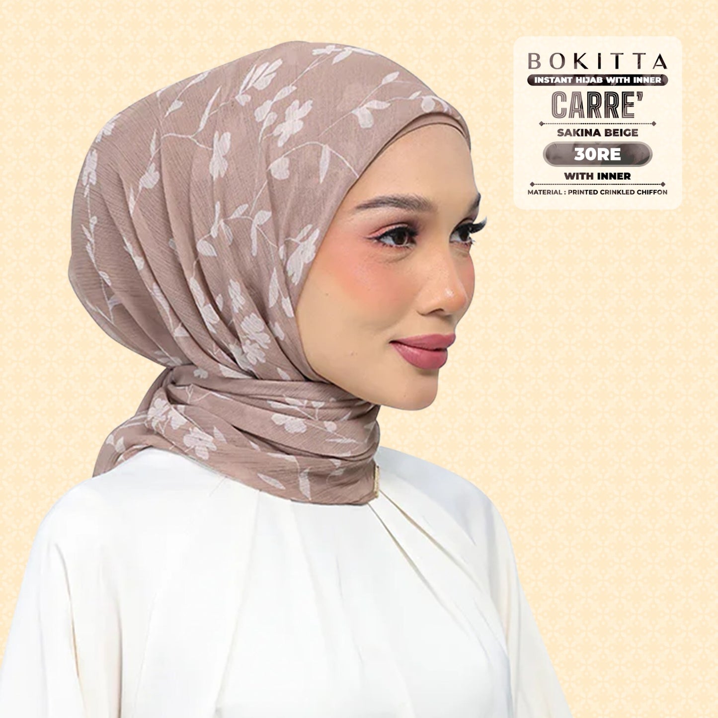 Bokitta Inspired Sakina Beige Collecion (30BB) - Free Box