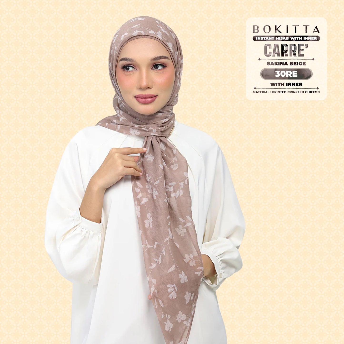 Bokitta Inspired Sakina Beige Collecion (30BB) - Free Box