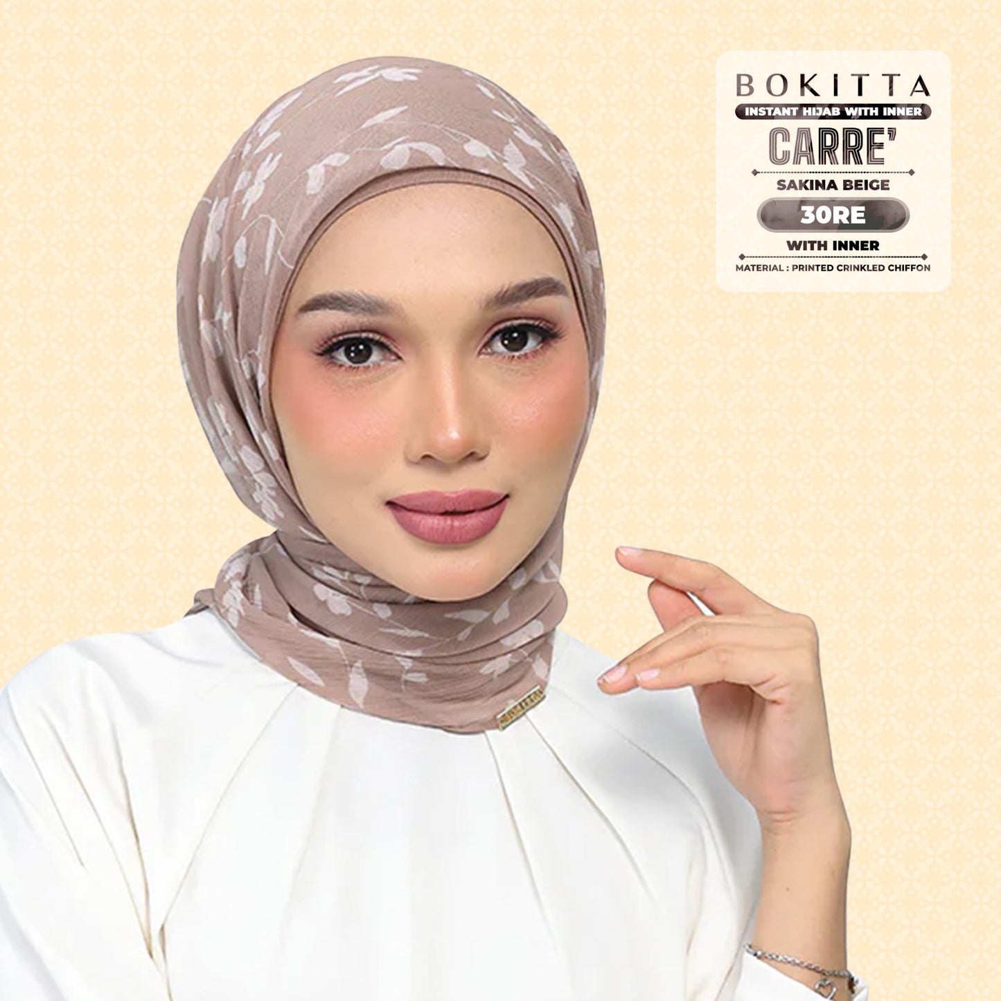 Bokitta Inspired Sakina Beige Collecion (30BB) - Free Box
